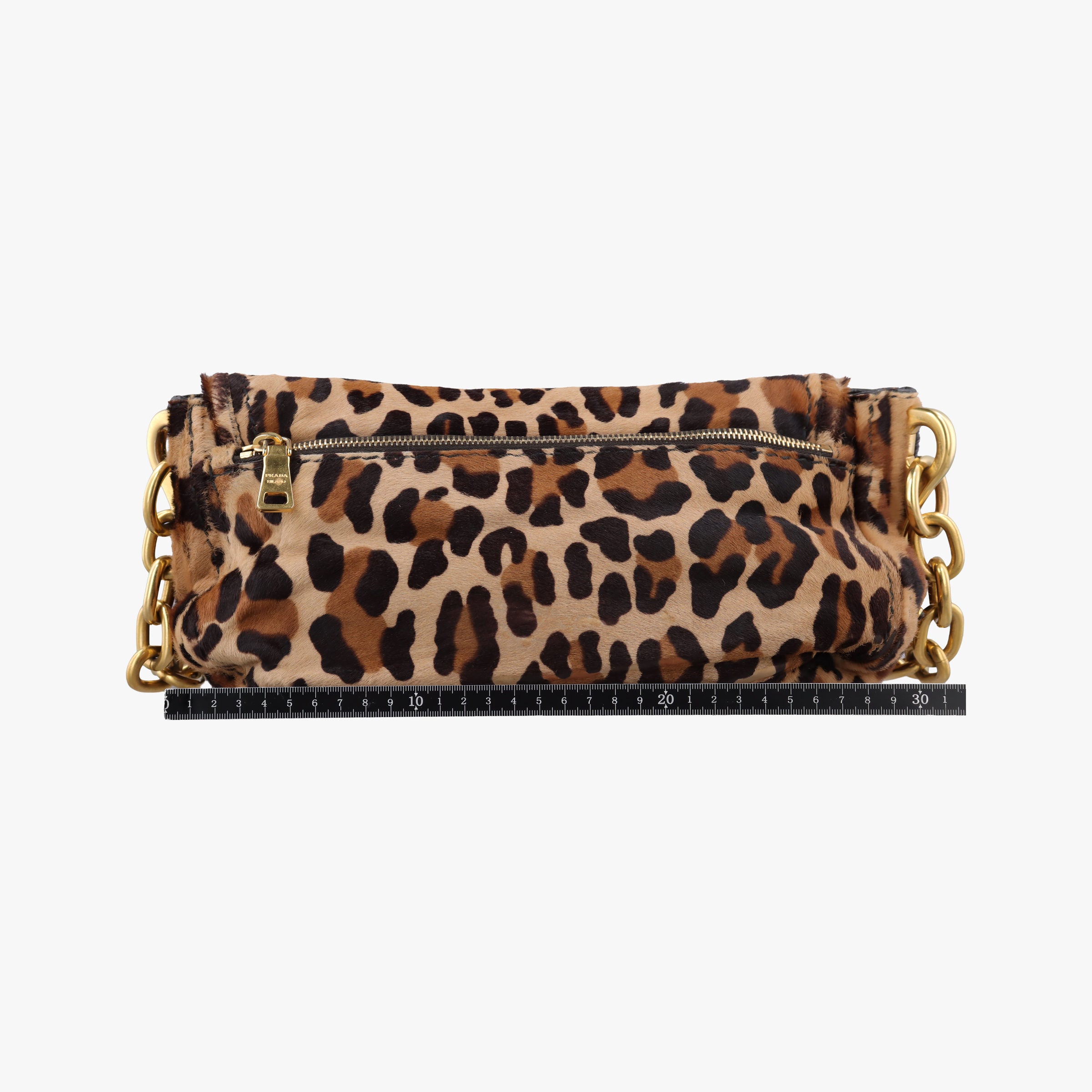 Pre-owned Prada Leopard Print Brown×Multicolour ponyhair  shoulderbag | stylenewstar