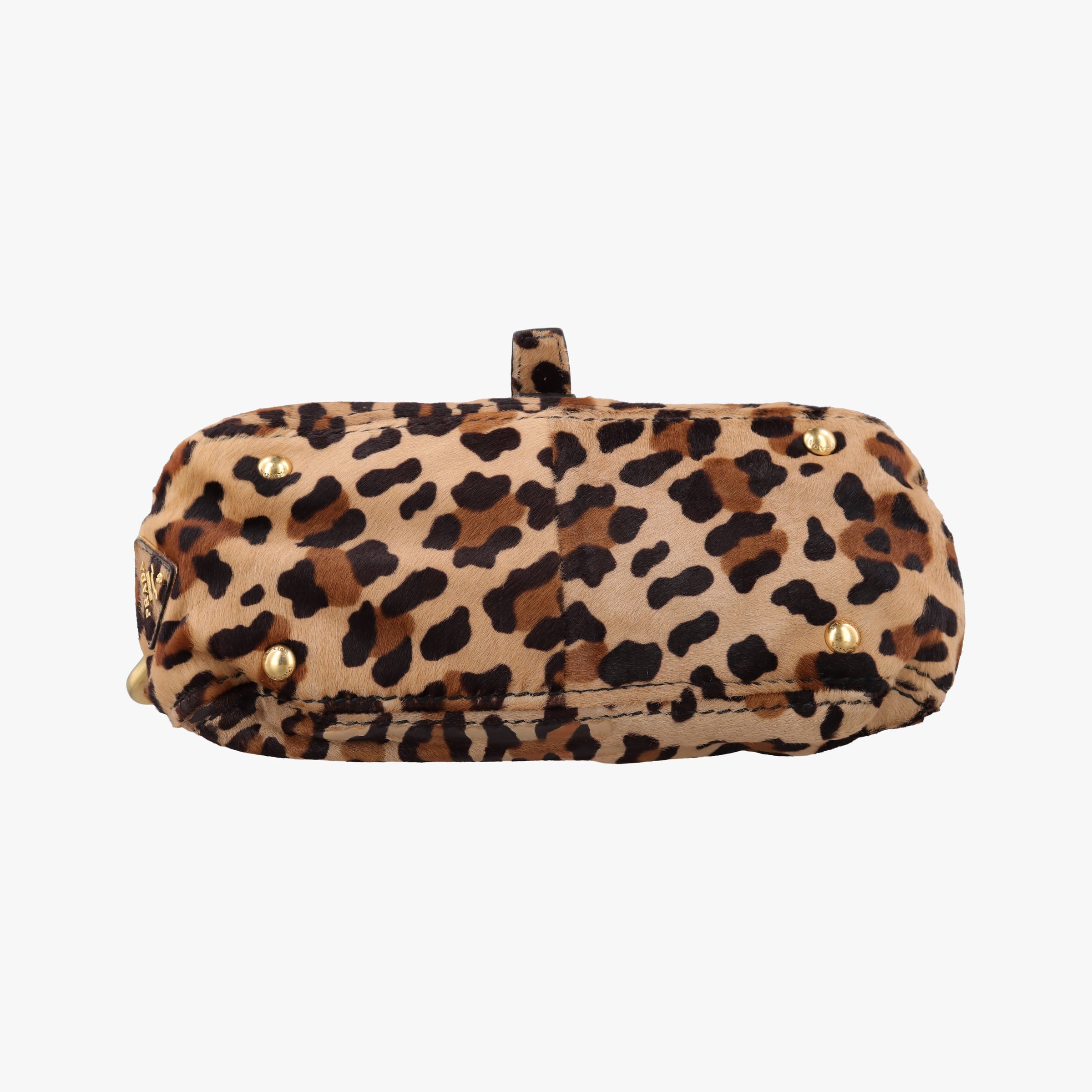 Pre-owned Prada Leopard Print Brown×Multicolour ponyhair  shoulderbag | stylenewstar