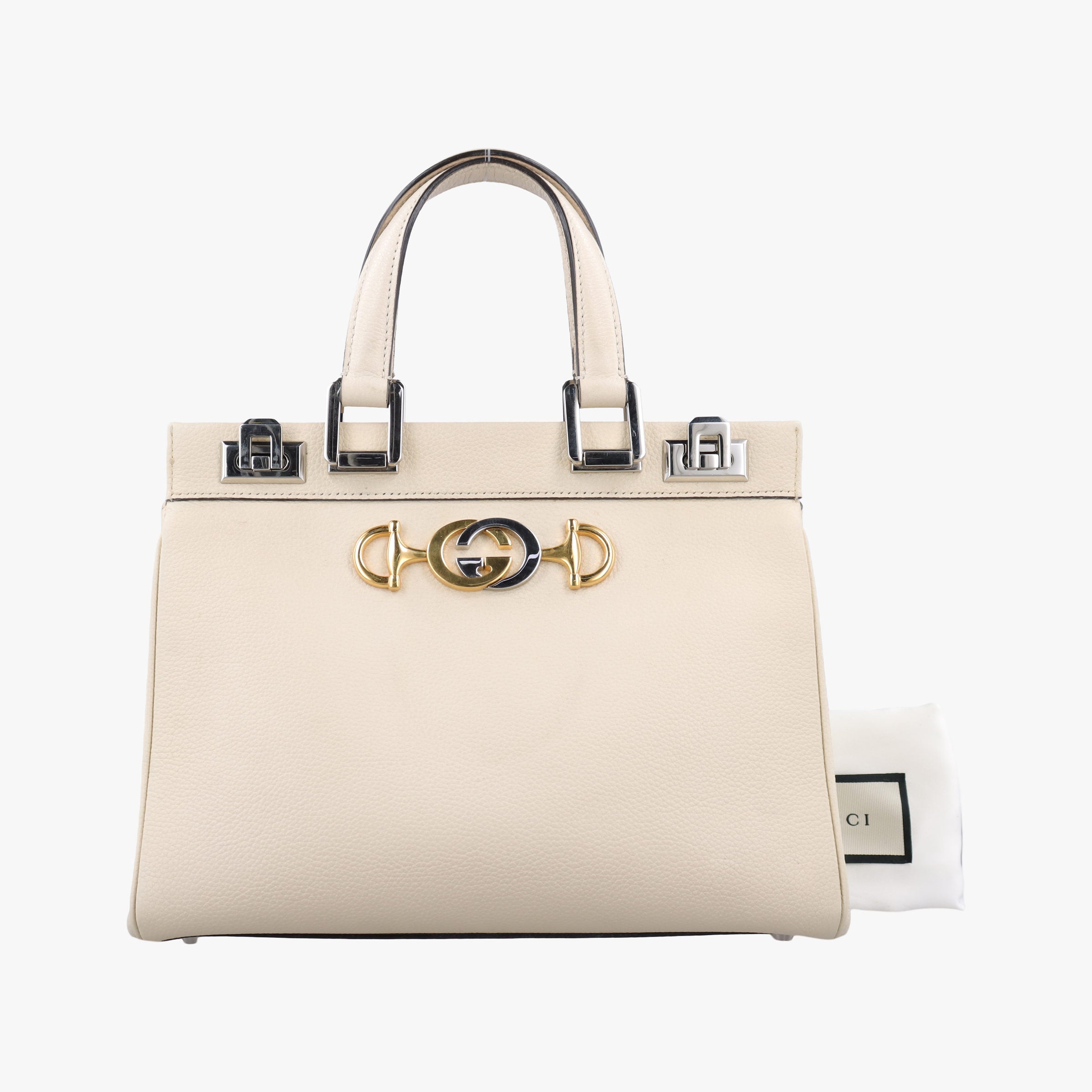Secondhand Gucci Zumi White Leather 569712 handbag | stylenewstar