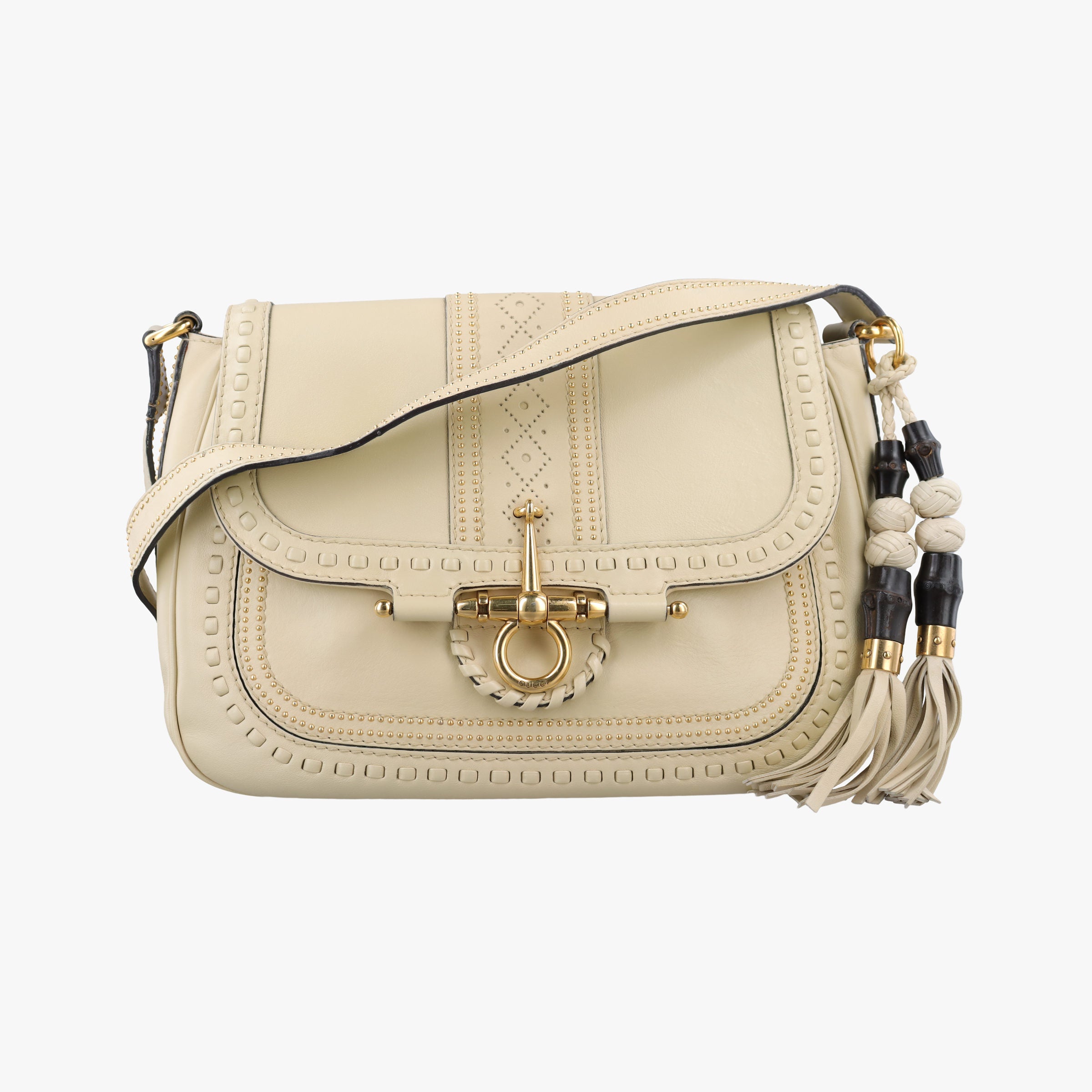 Pre-owned Gucci Snaffle Bit ivory Leather 263955 shoulderbag | stylenewstar