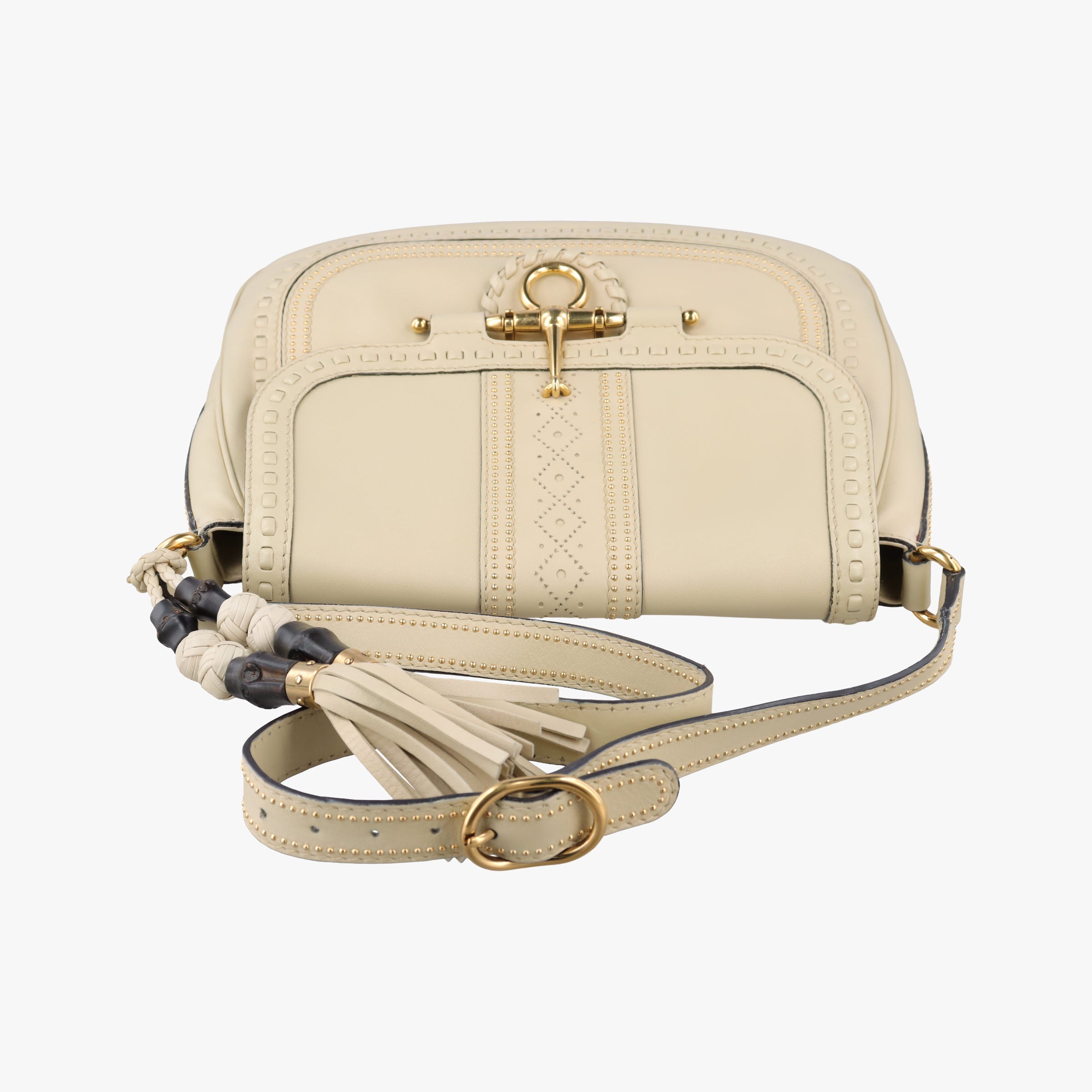Pre-owned Gucci Snaffle Bit ivory Leather 263955 shoulderbag | stylenewstar