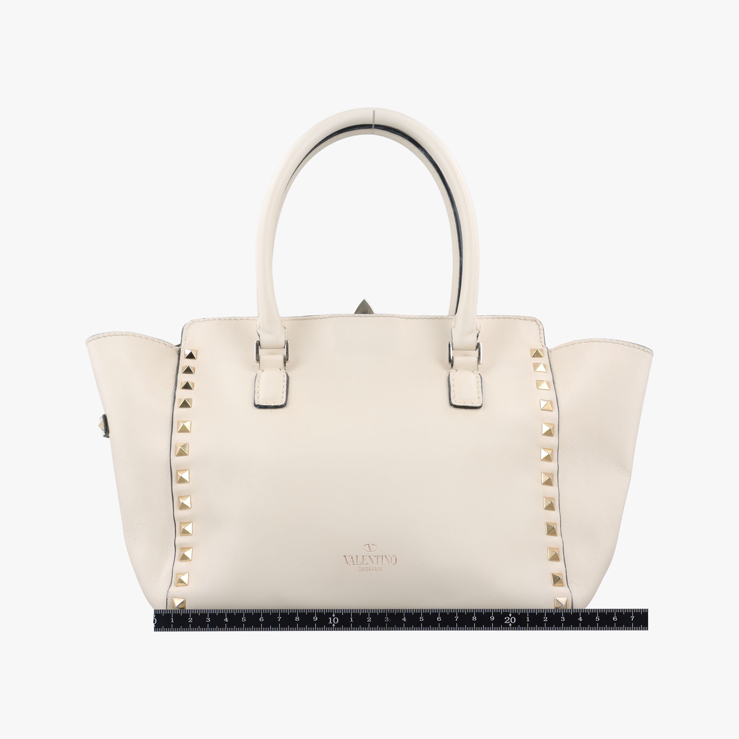 Pre-owned Valentino ROCKSTUD White Leather  shoulderbag | stylenewstar