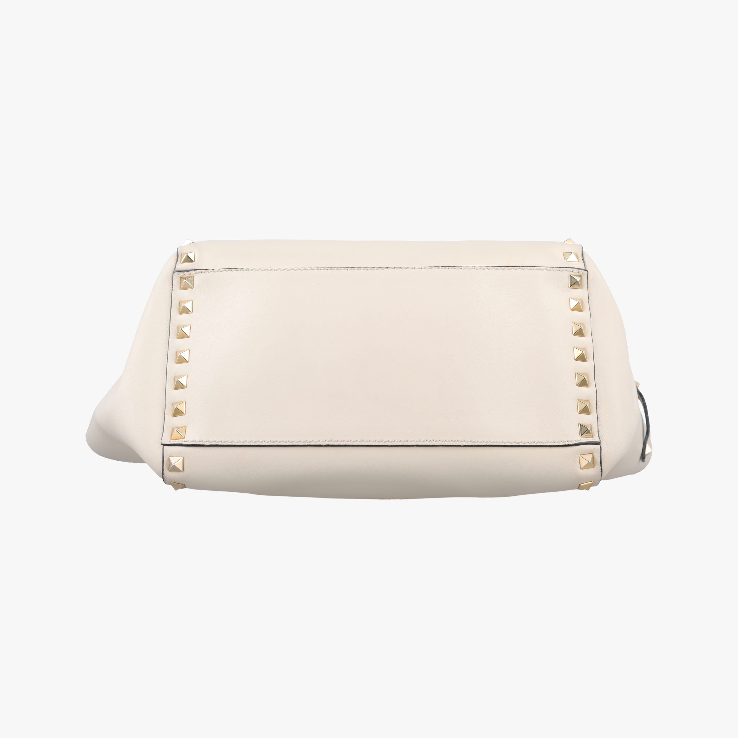 Pre-owned Valentino ROCKSTUD White Leather  shoulderbag | stylenewstar