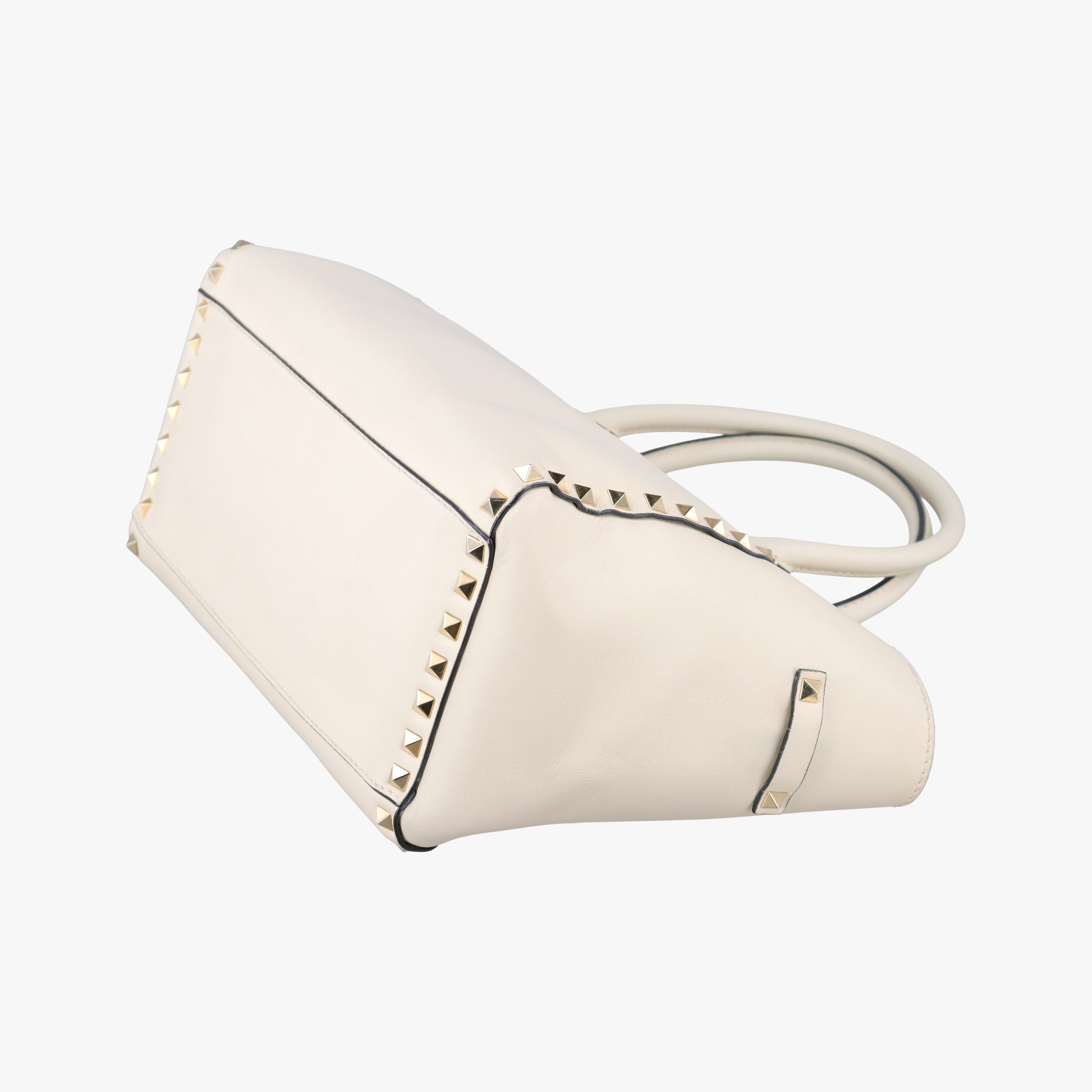 Pre-owned Valentino ROCKSTUD White Leather  shoulderbag | stylenewstar
