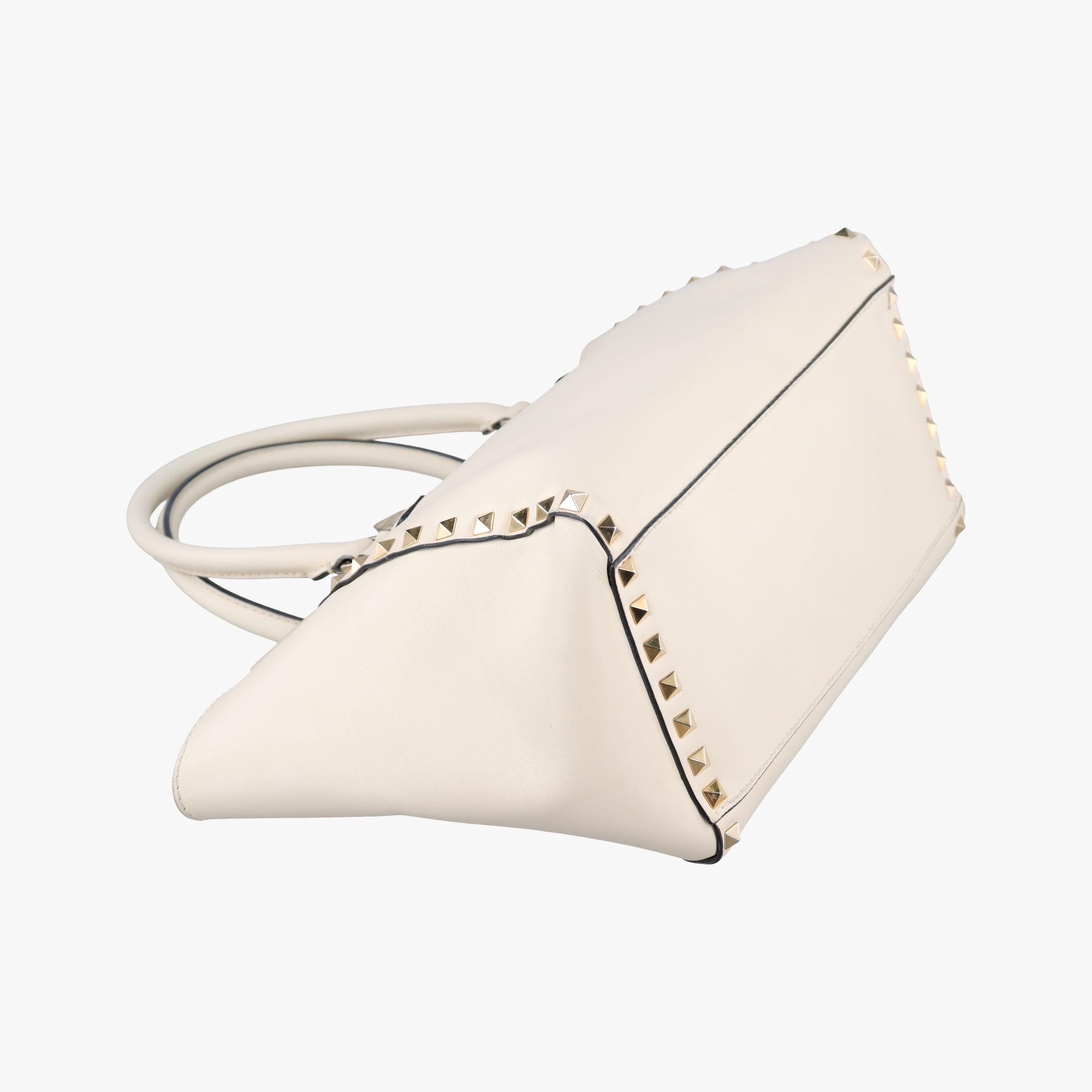 Pre-owned Valentino ROCKSTUD White Leather  shoulderbag | stylenewstar