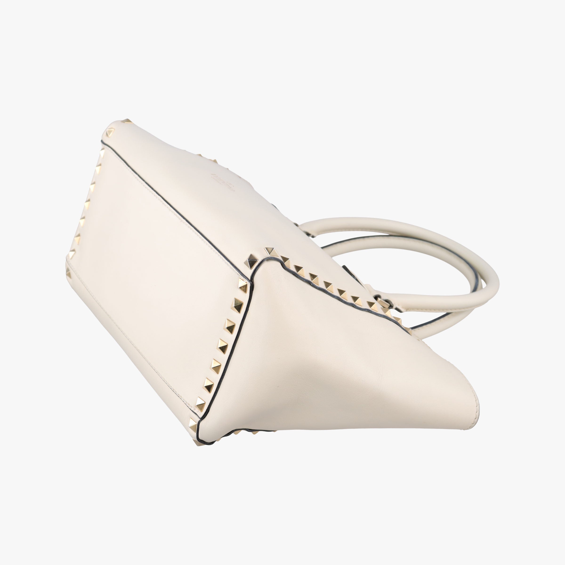 Pre-owned Valentino ROCKSTUD White Leather  shoulderbag | stylenewstar