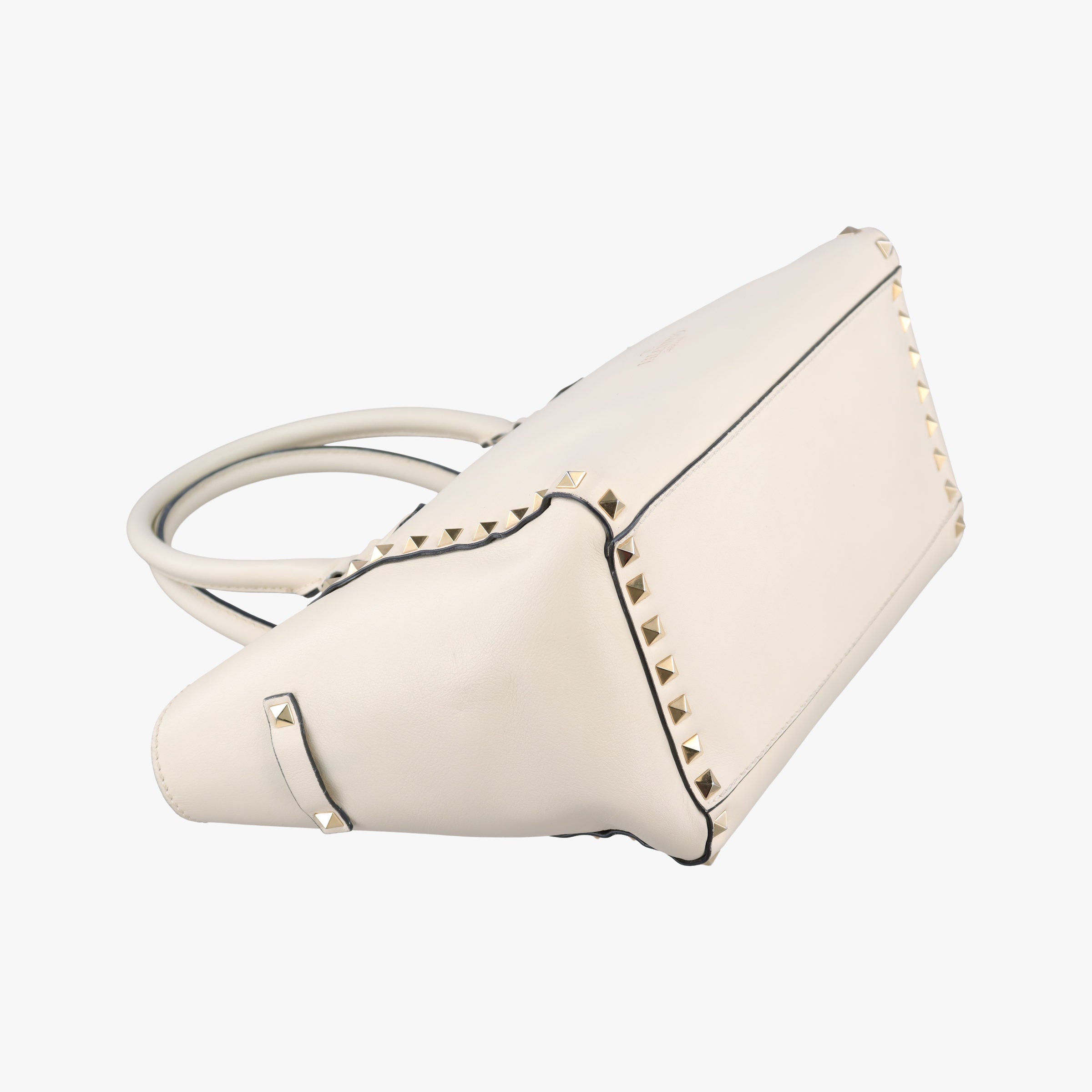 Pre-owned Valentino ROCKSTUD White Leather  shoulderbag | stylenewstar