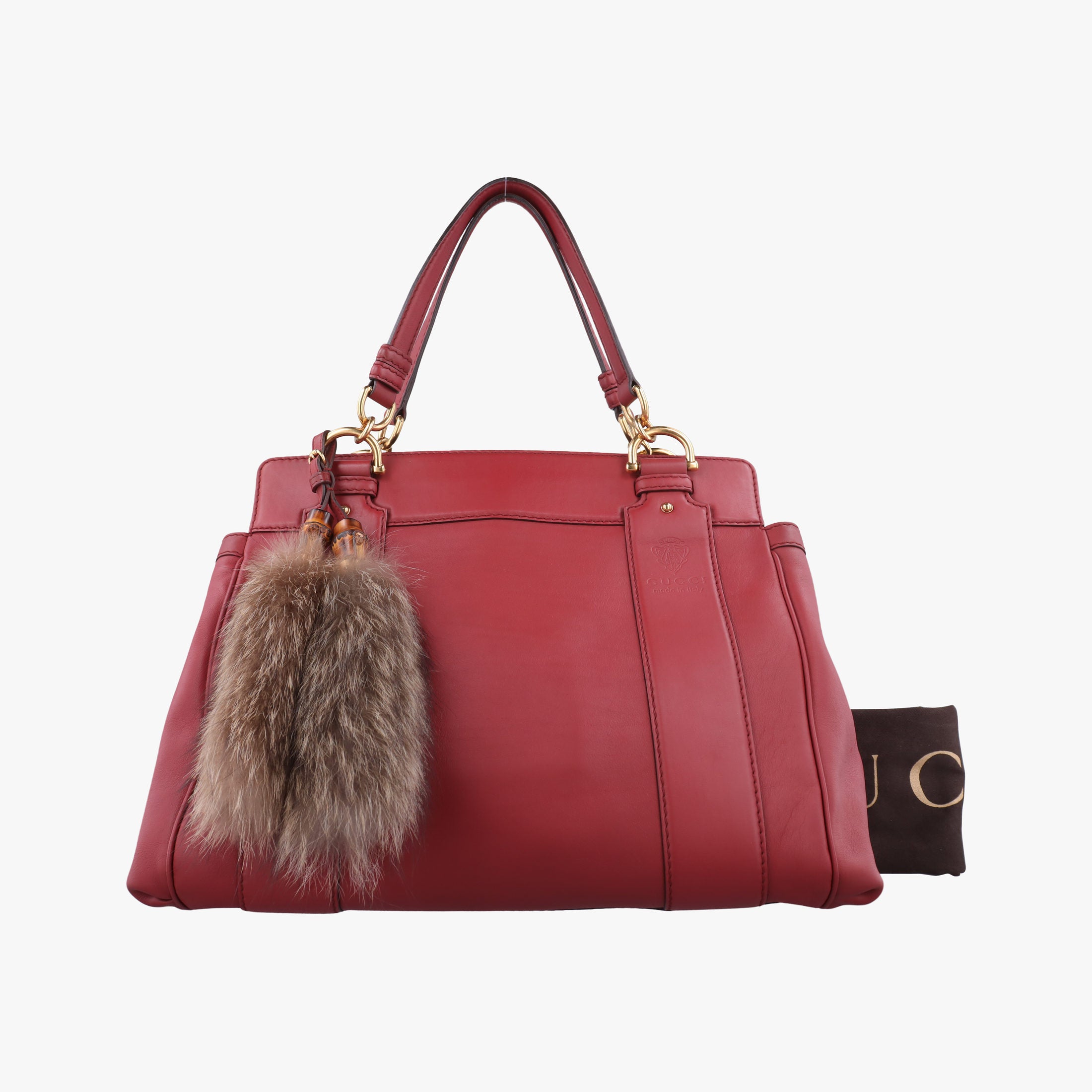Pre-owned Gucci Smilla Tote Red Leather 269926 handbag | stylenewstar