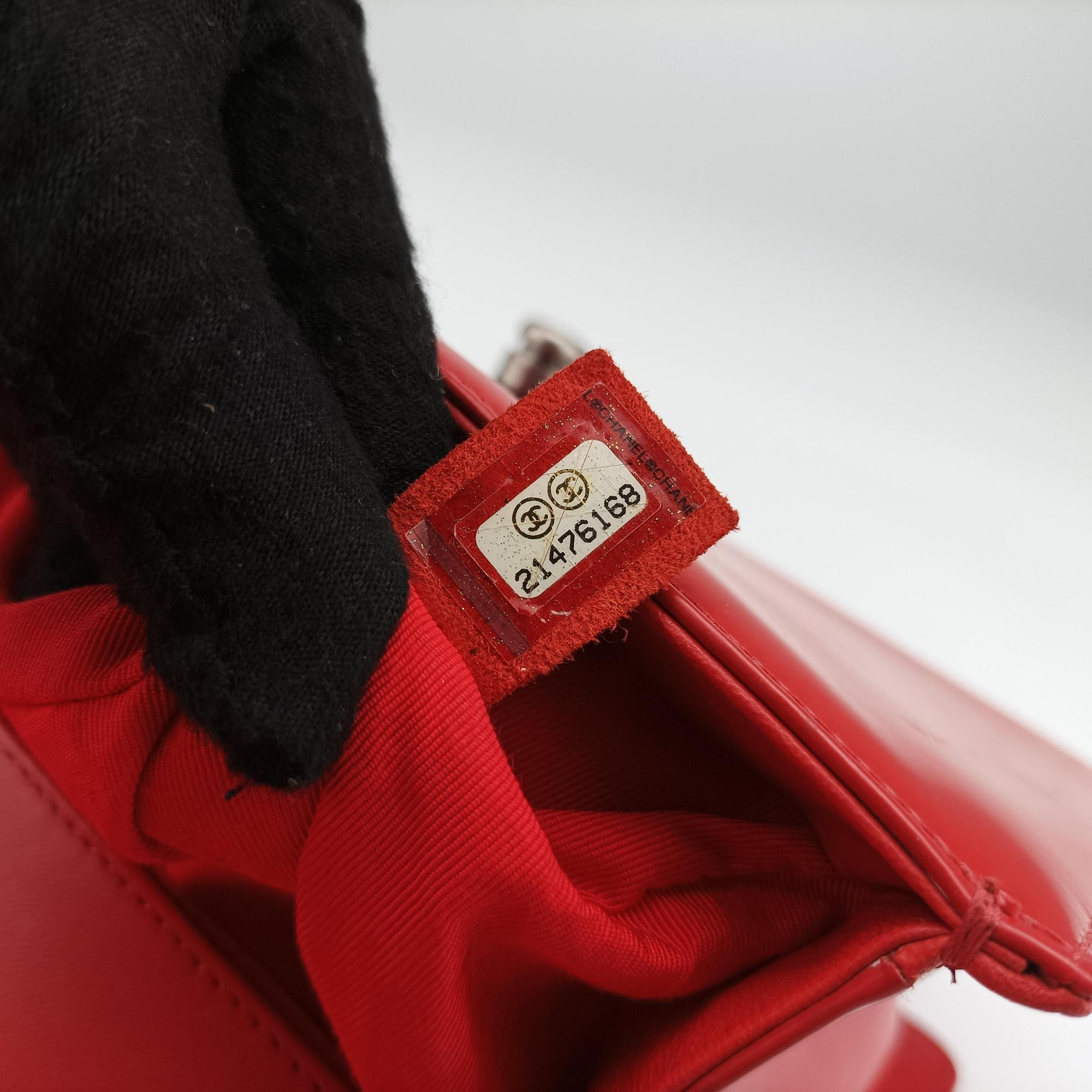 Vintage Chanel BOY CHANEL Red Leather A67086 shoulderbag | stylenewstar