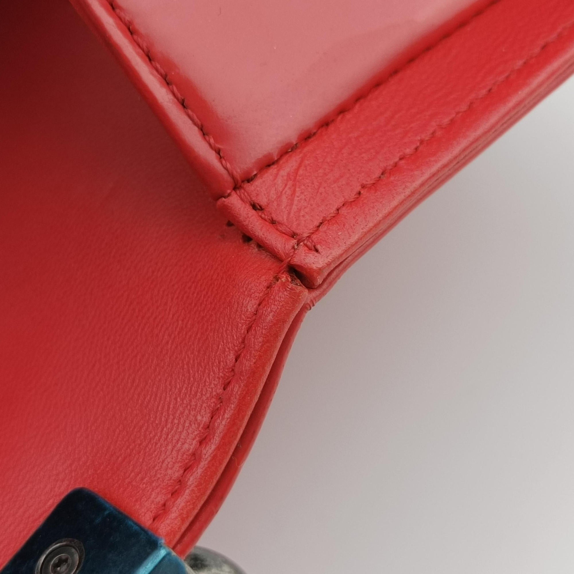 Vintage Chanel BOY CHANEL Red Leather A67086 shoulderbag | stylenewstar