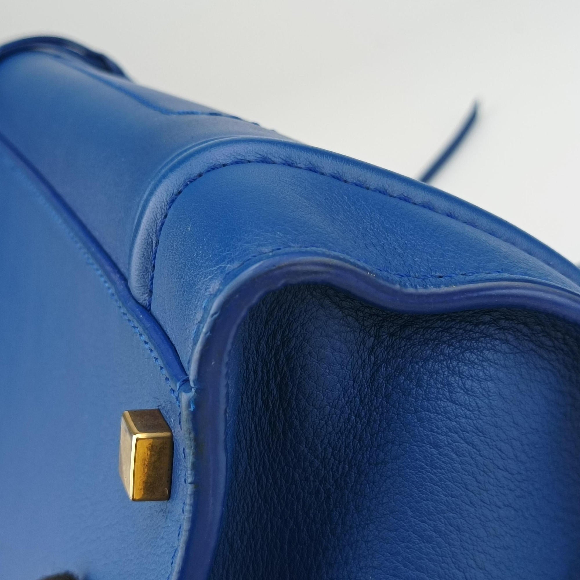 Secondhand Celine Luggage Square Phantom Blue Leather  handbag | stylenewstar
