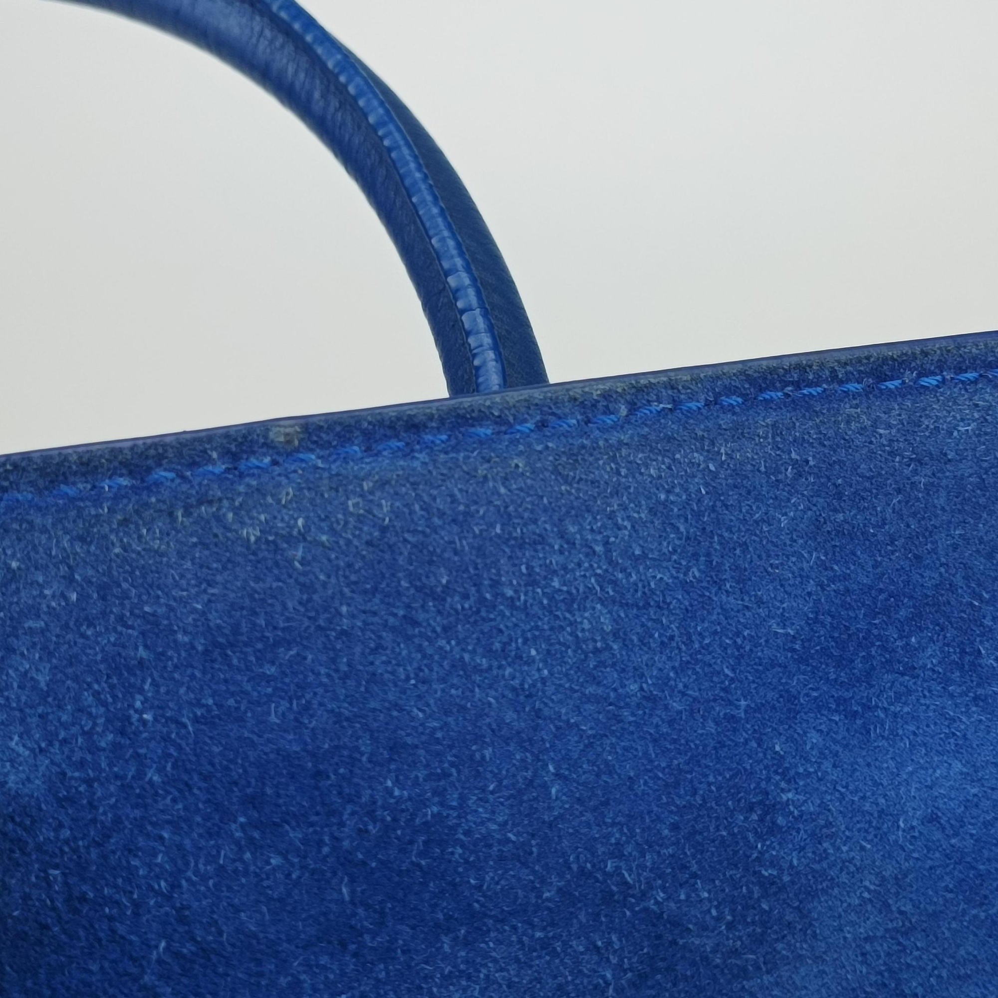 Secondhand Celine Luggage Square Phantom Blue Leather  handbag | stylenewstar