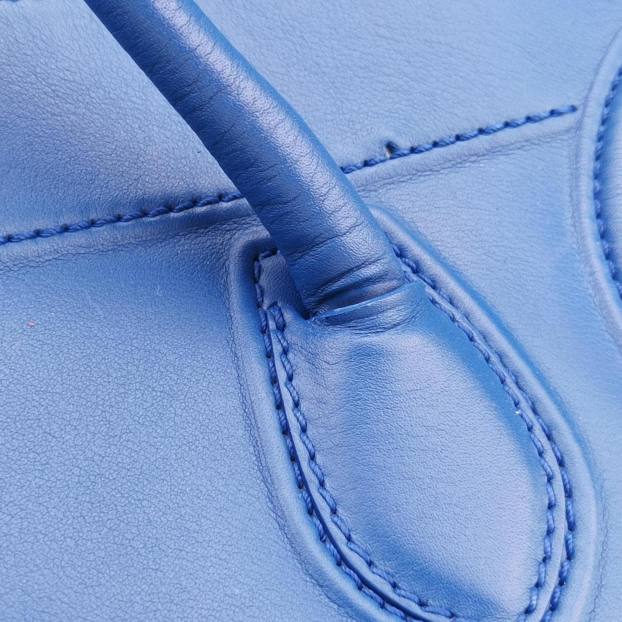 Secondhand Celine Luggage Square Phantom Blue Leather  handbag | stylenewstar