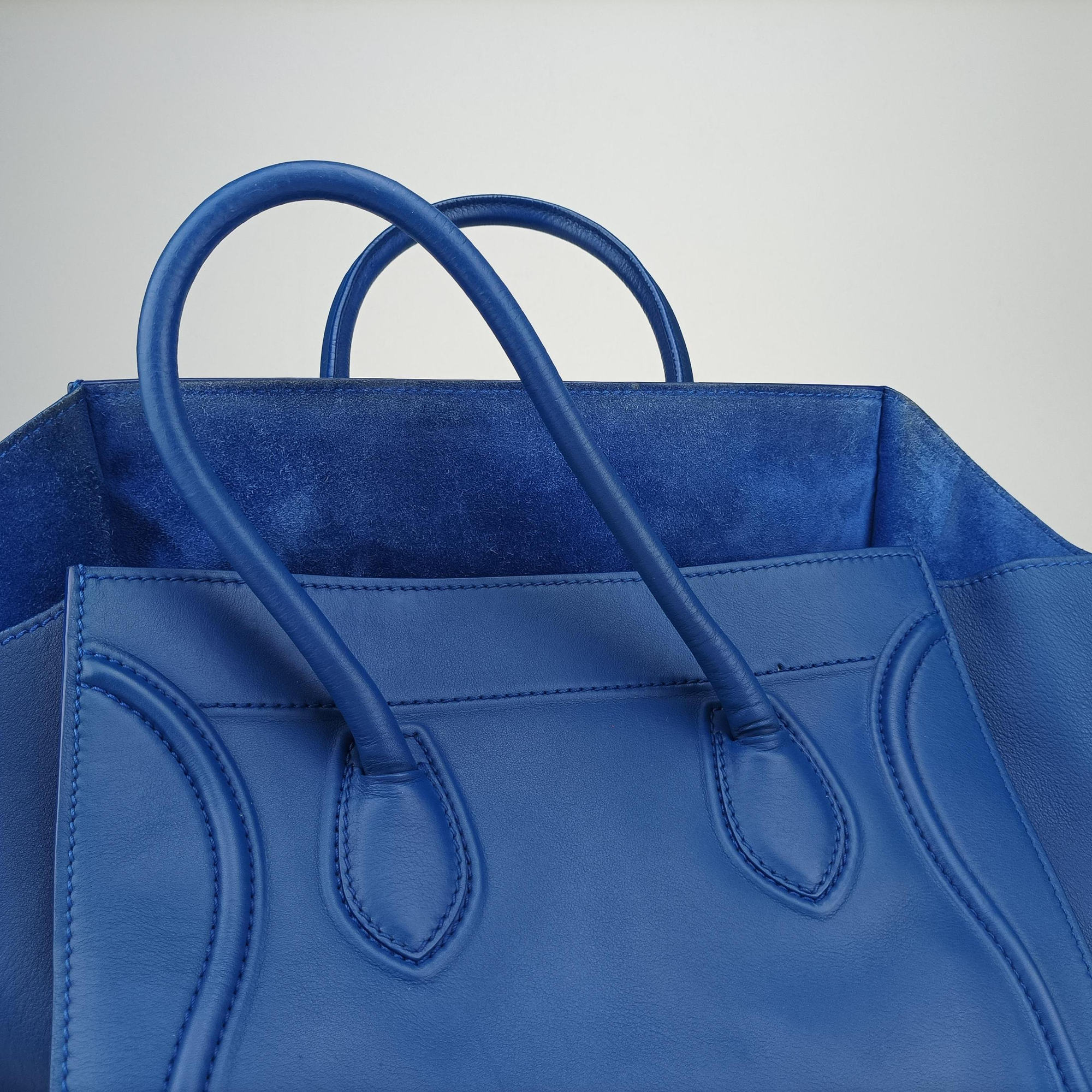 Secondhand Celine Luggage Square Phantom Blue Leather  handbag | stylenewstar
