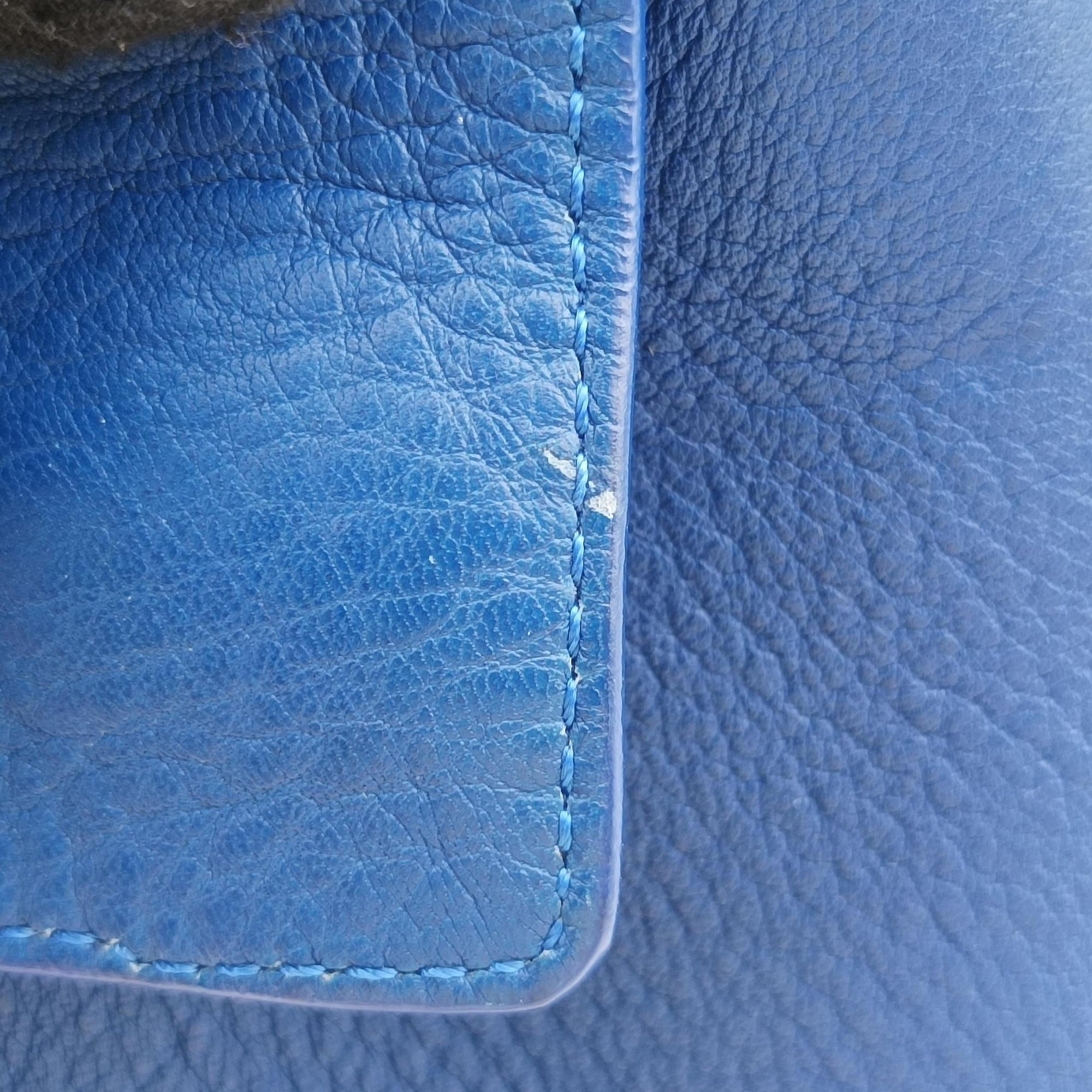 Secondhand Celine Luggage Square Phantom Blue Leather  handbag | stylenewstar