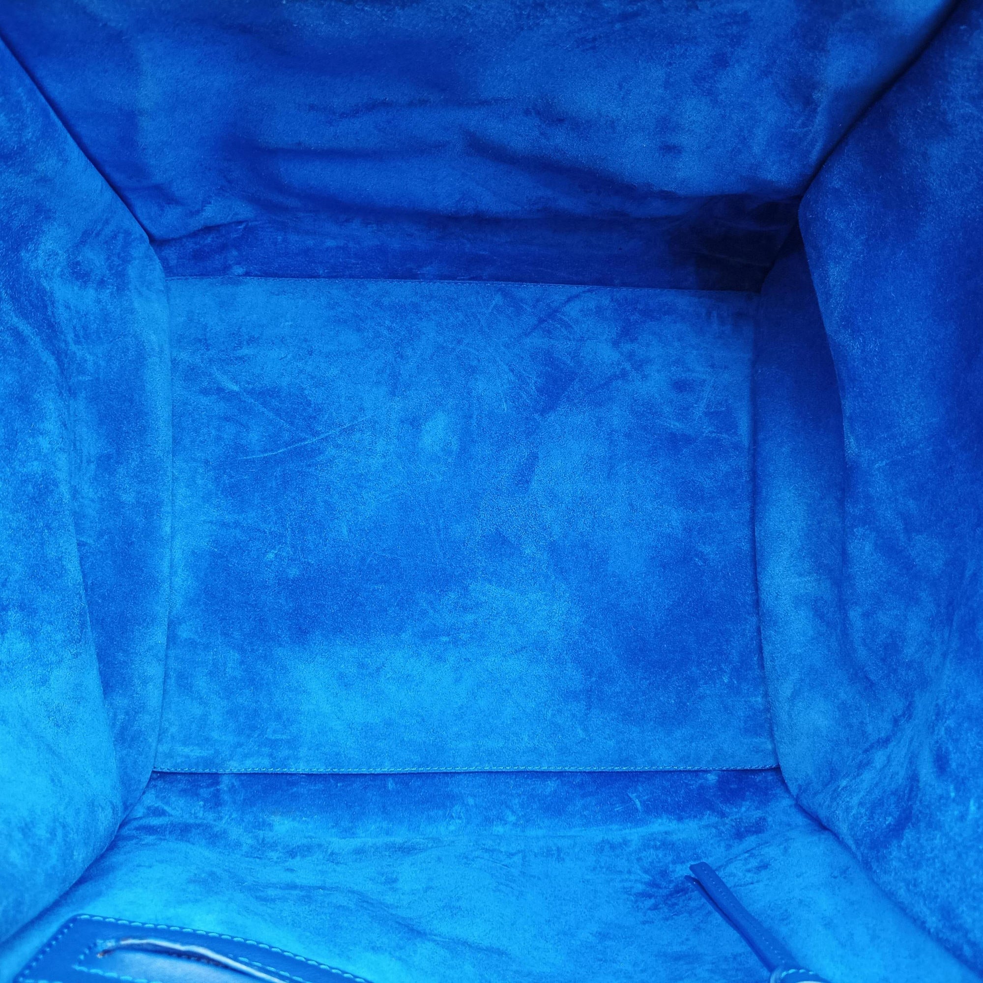 Secondhand Celine Luggage Square Phantom Blue Leather  handbag | stylenewstar
