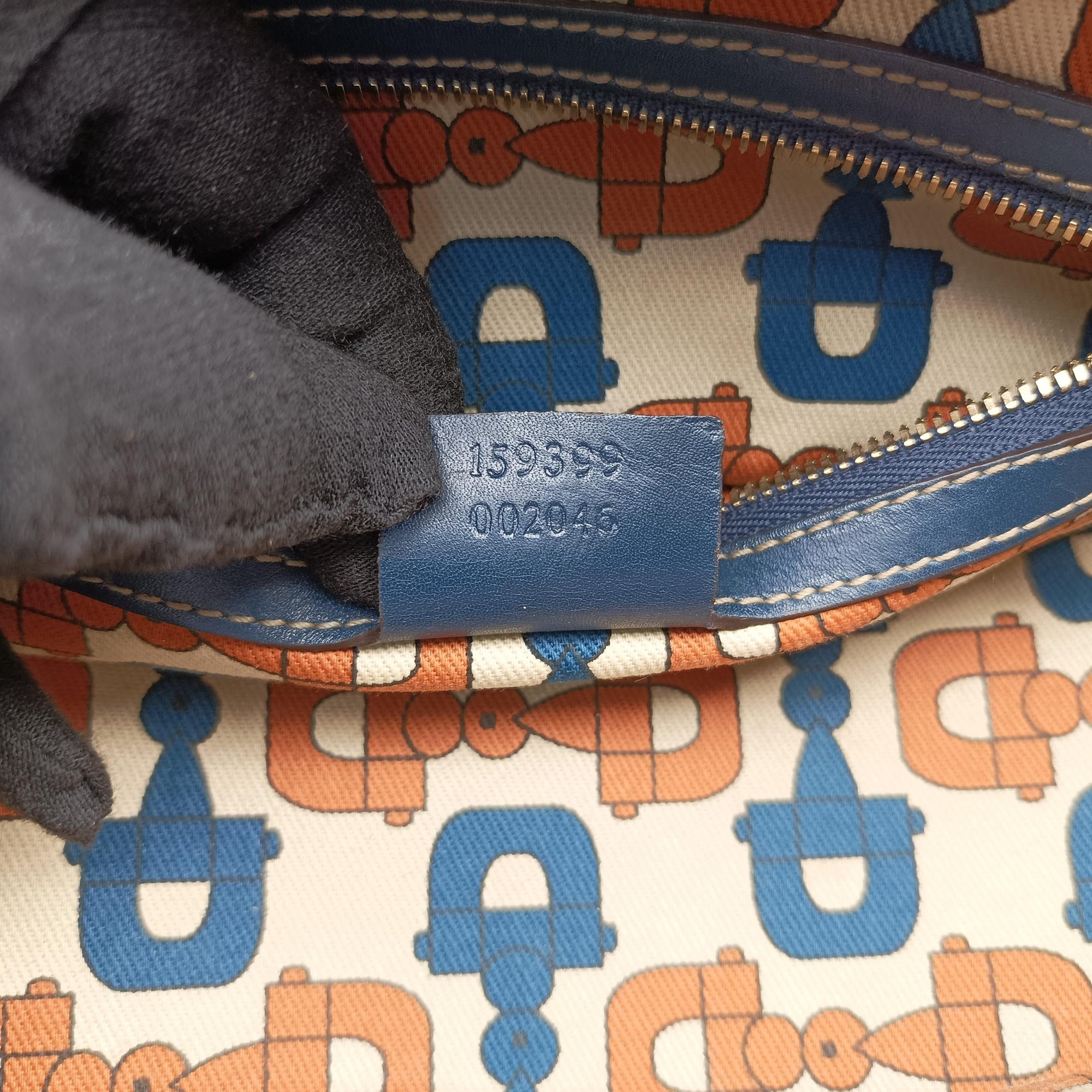 Vintage Gucci Horsebit Bamboo Wave Boston Blue Leather 159399 shoulderbag | stylenewstar