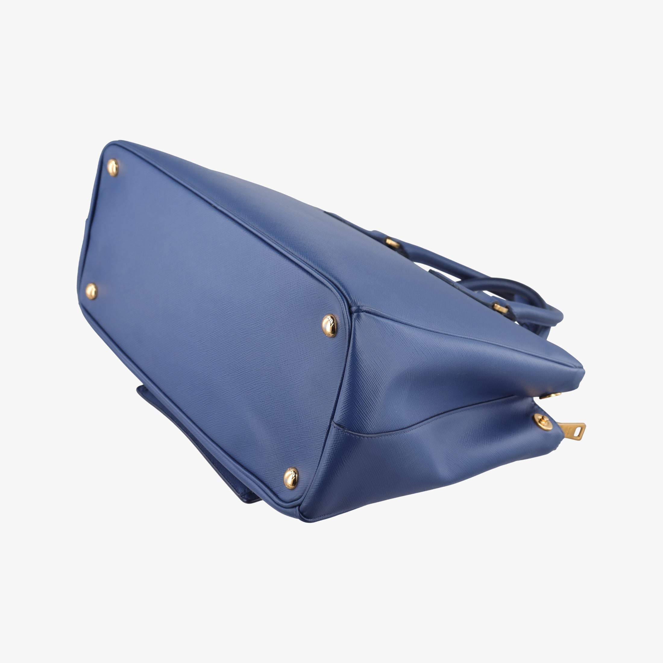 Pre-owned Prada Bi-Color Zip Front Pocket Blue SAFFIANO Leather BN2674 shoulderbag | stylenewstar