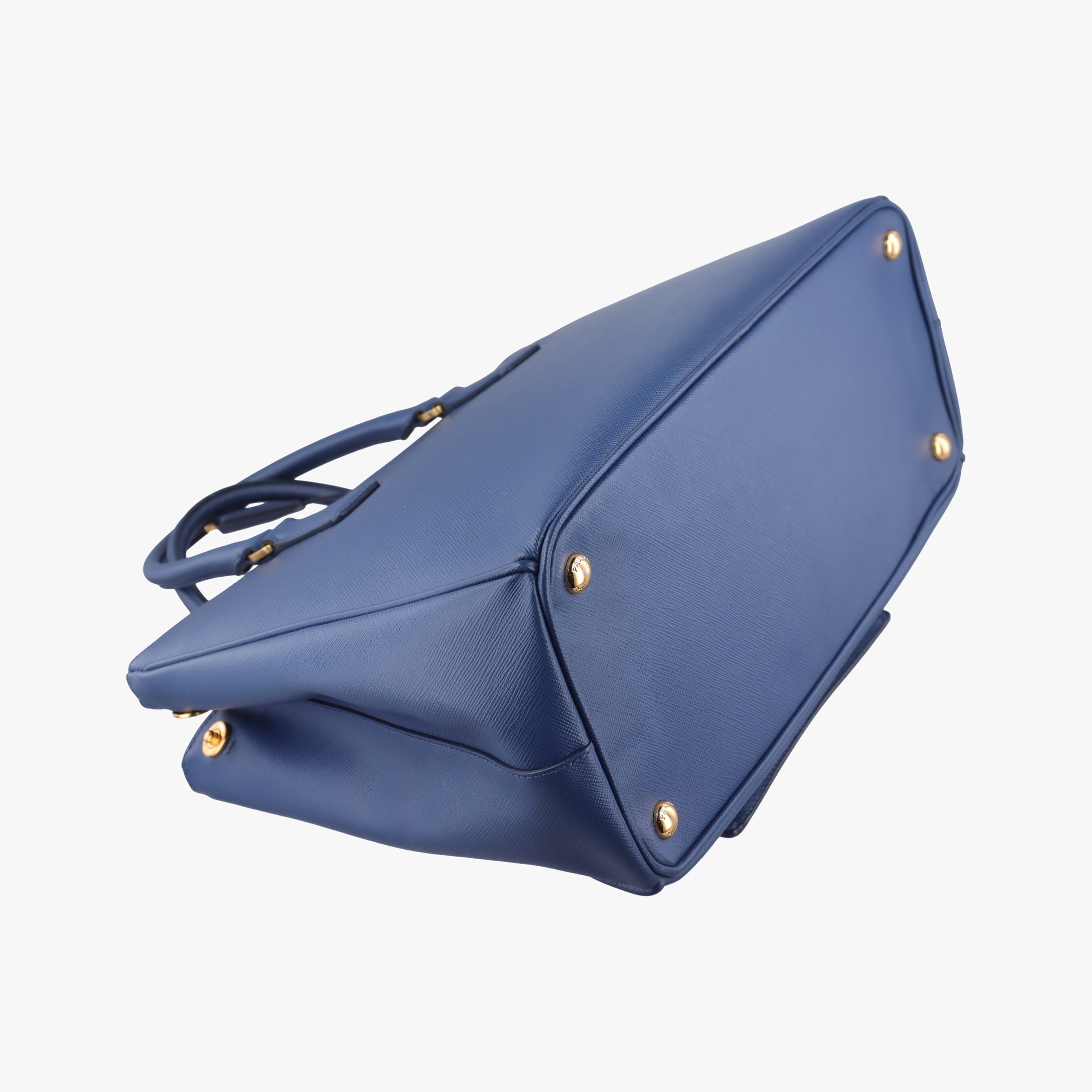 Pre-owned Prada Bi-Color Zip Front Pocket Blue SAFFIANO Leather BN2674 shoulderbag | stylenewstar