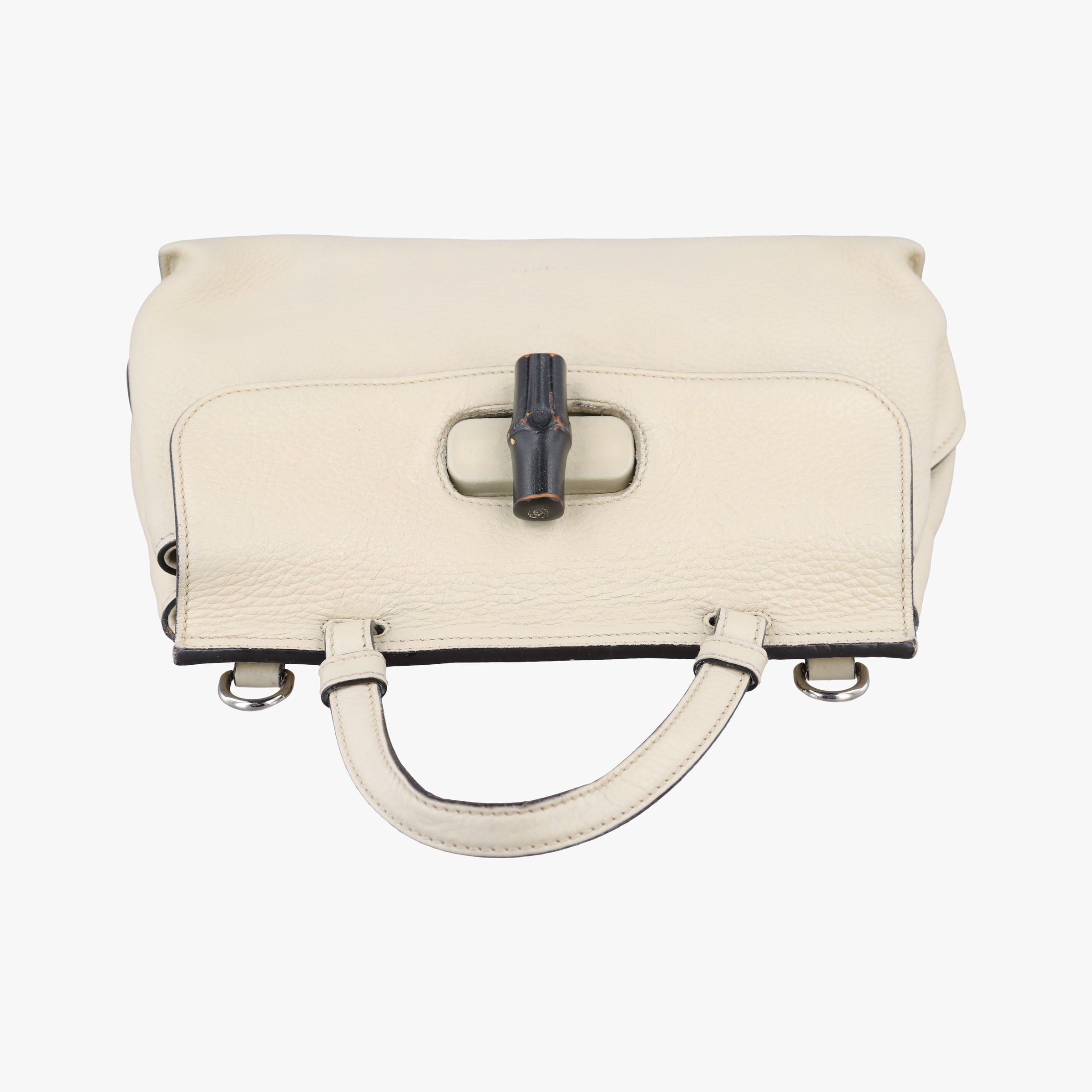 Pre-owned Gucci Bamboo Daily White Leather 370831 shoulderbag | stylenewstar