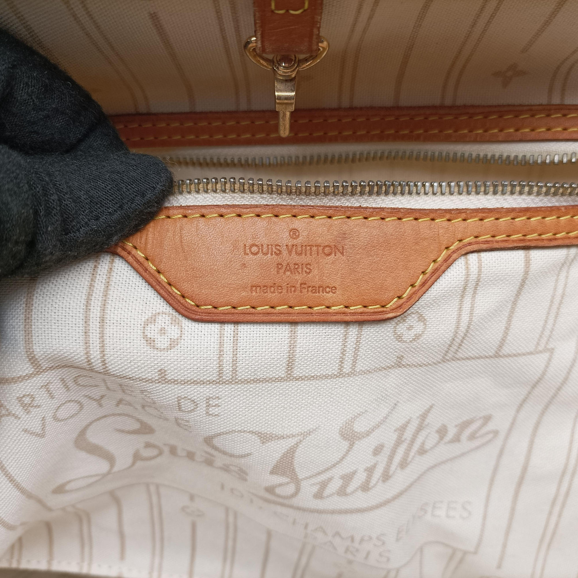 Pre-owned Louis Vuitton NEVERFULL MM Azur Damier Canvas N51107 shoulderbag | stylenewstar