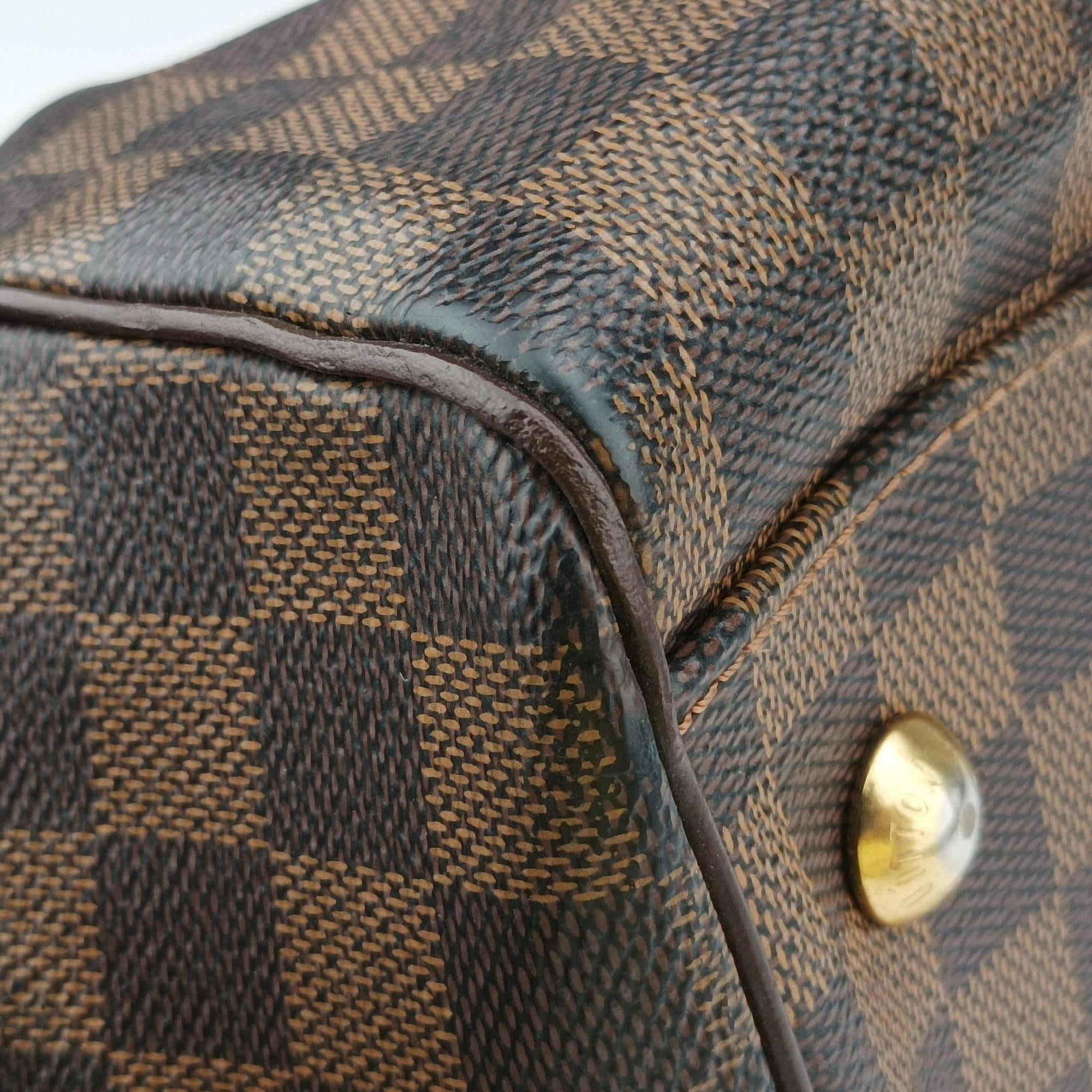 Pre-owned Louis Vuitton TREVI PM EBENE Damier Canvas N51997 handbag | stylenewstar