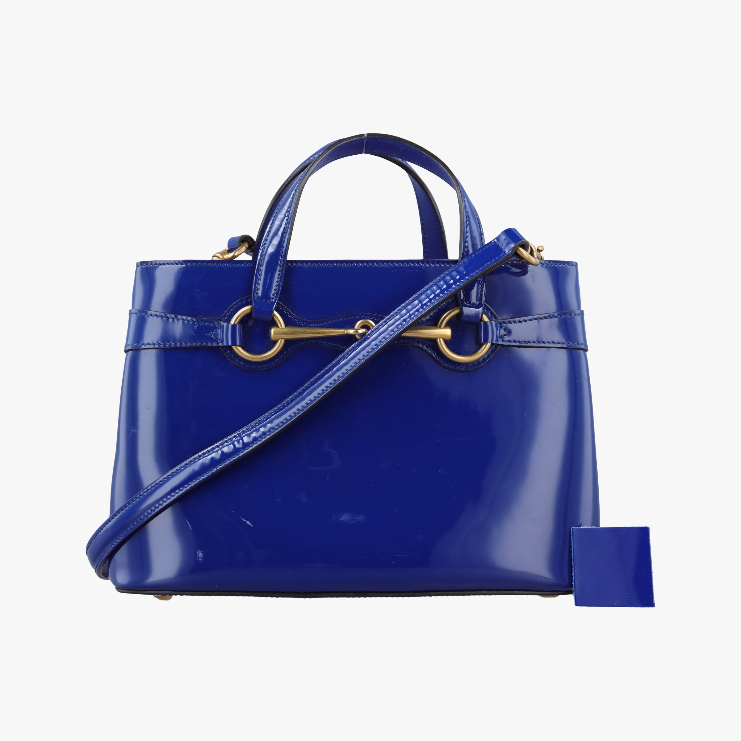 Vintage Gucci Bright Bit Blue Patent Leather 371925 shoulderbag | stylenewstar
