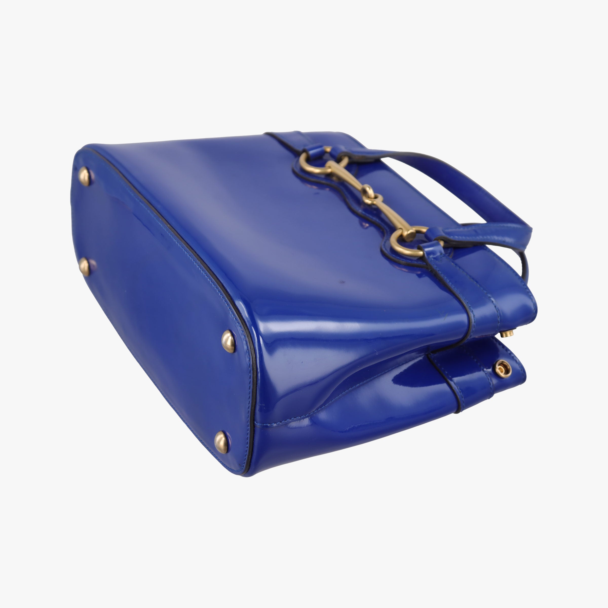 Vintage Gucci Bright Bit Blue Patent Leather 371925 shoulderbag | stylenewstar