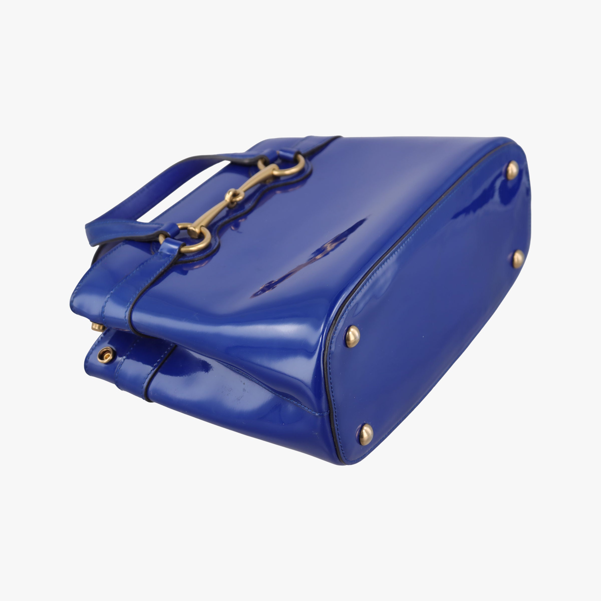 Vintage Gucci Bright Bit Blue Patent Leather 371925 shoulderbag | stylenewstar