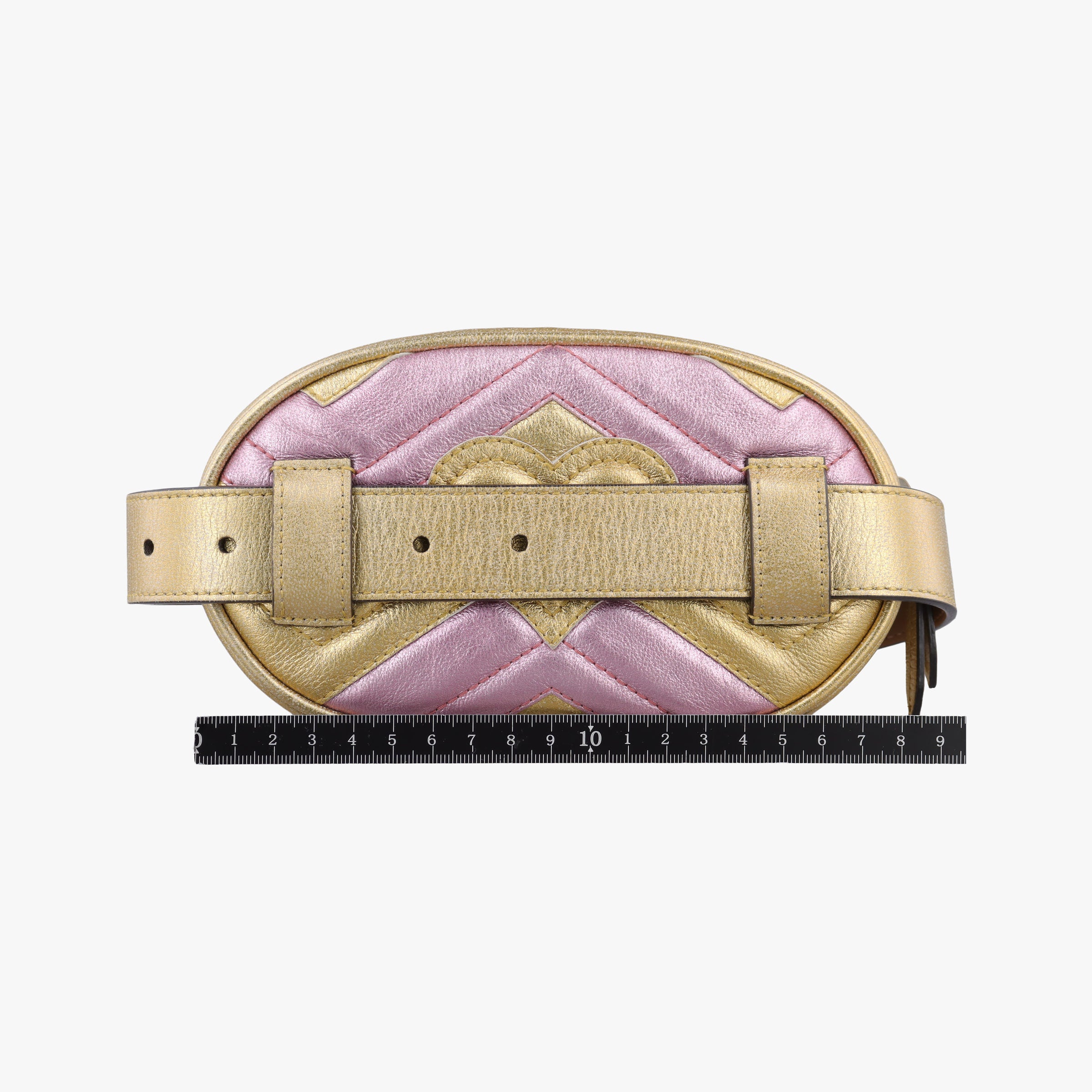Pre-owned Gucci GG Marmont Golden×pink Leather 476434 bum bag/waist bag | stylenewstar