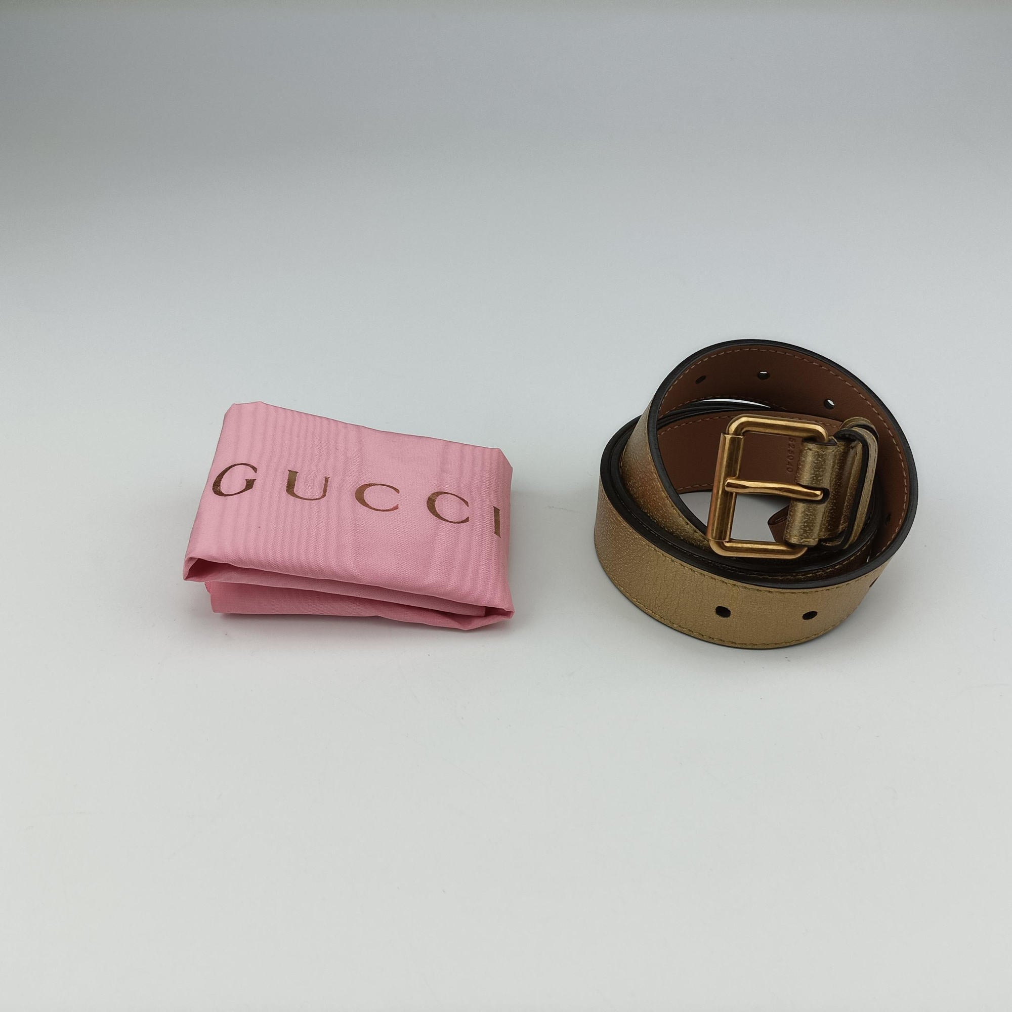 Pre-owned Gucci GG Marmont Golden×pink Leather 476434 bum bag/waist bag | stylenewstar