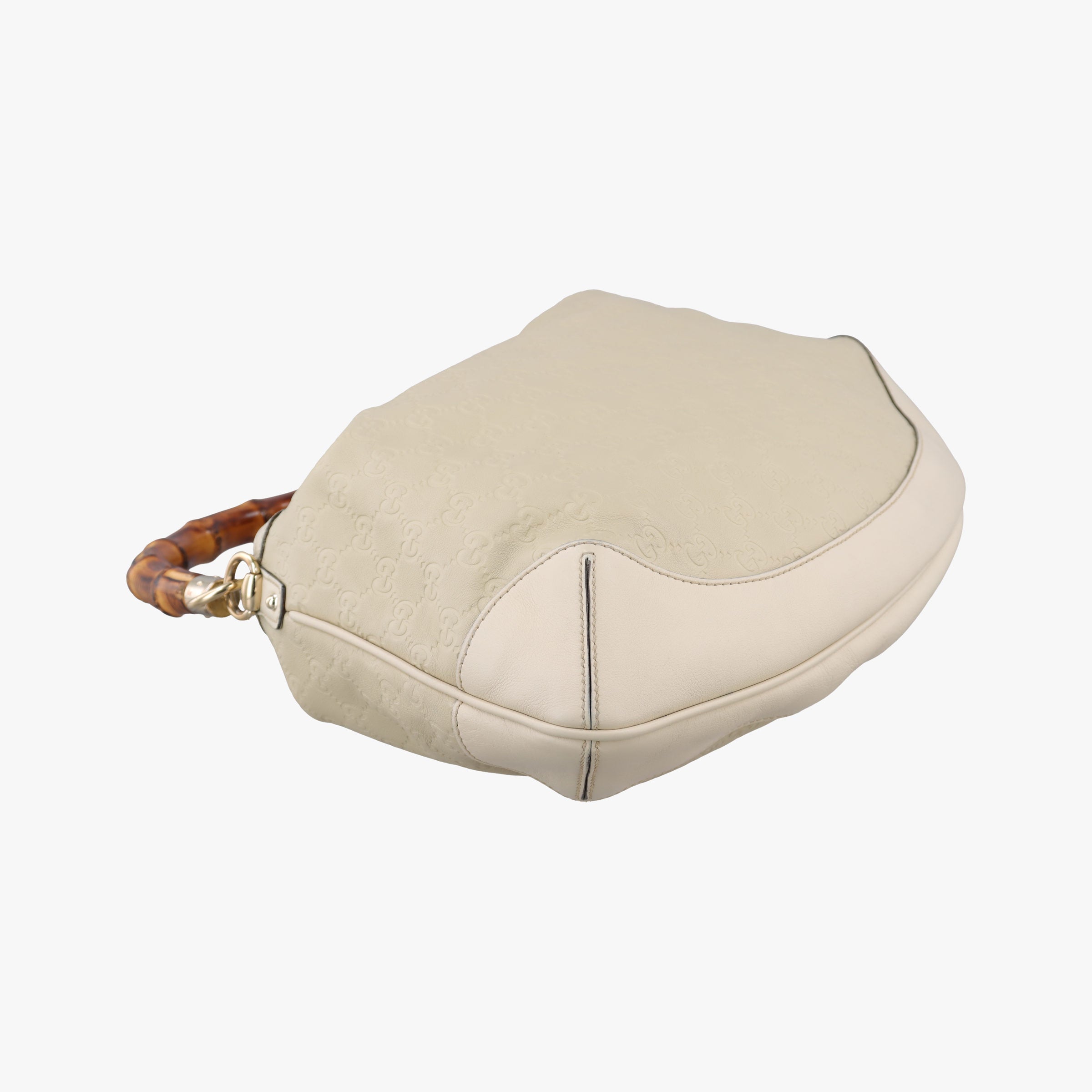 Pre-owned Gucci Bamboo White Leather 169961 shoulderbag | stylenewstar