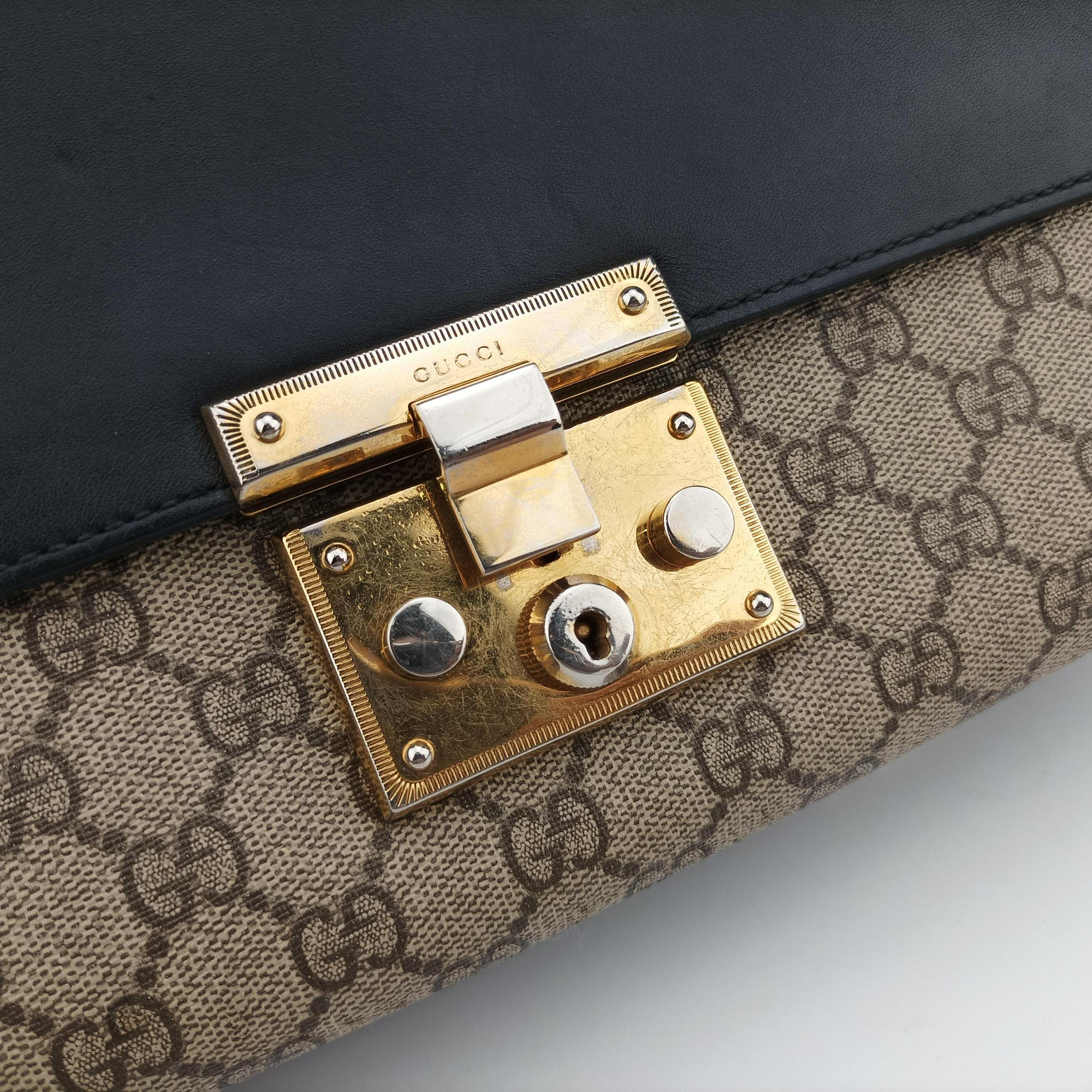 Secondhand Gucci Padlock Black× Multi PVC coated canvas×Leather 409486 shoulderbag | stylenewstar