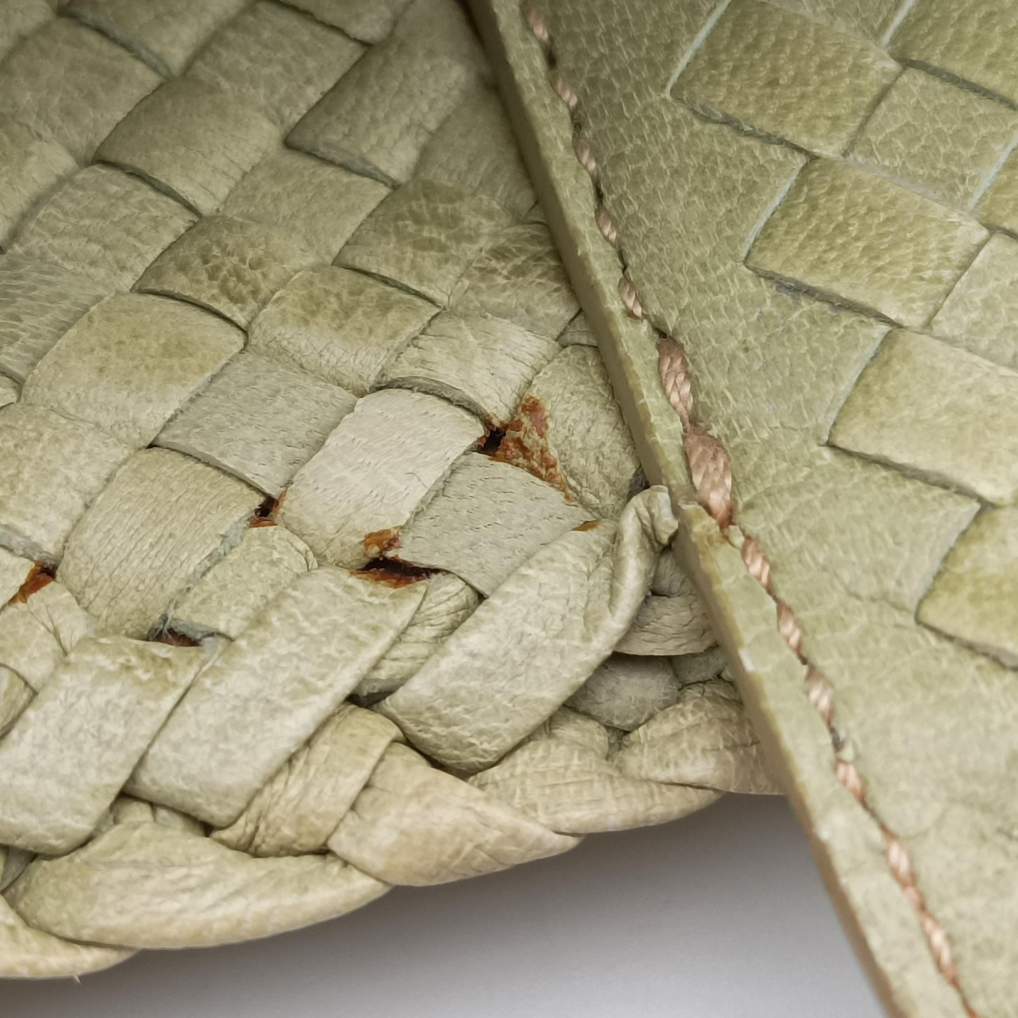 Pre-owned Prada MADRAS Green Leather BN2222 shoulderbag | stylenewstar