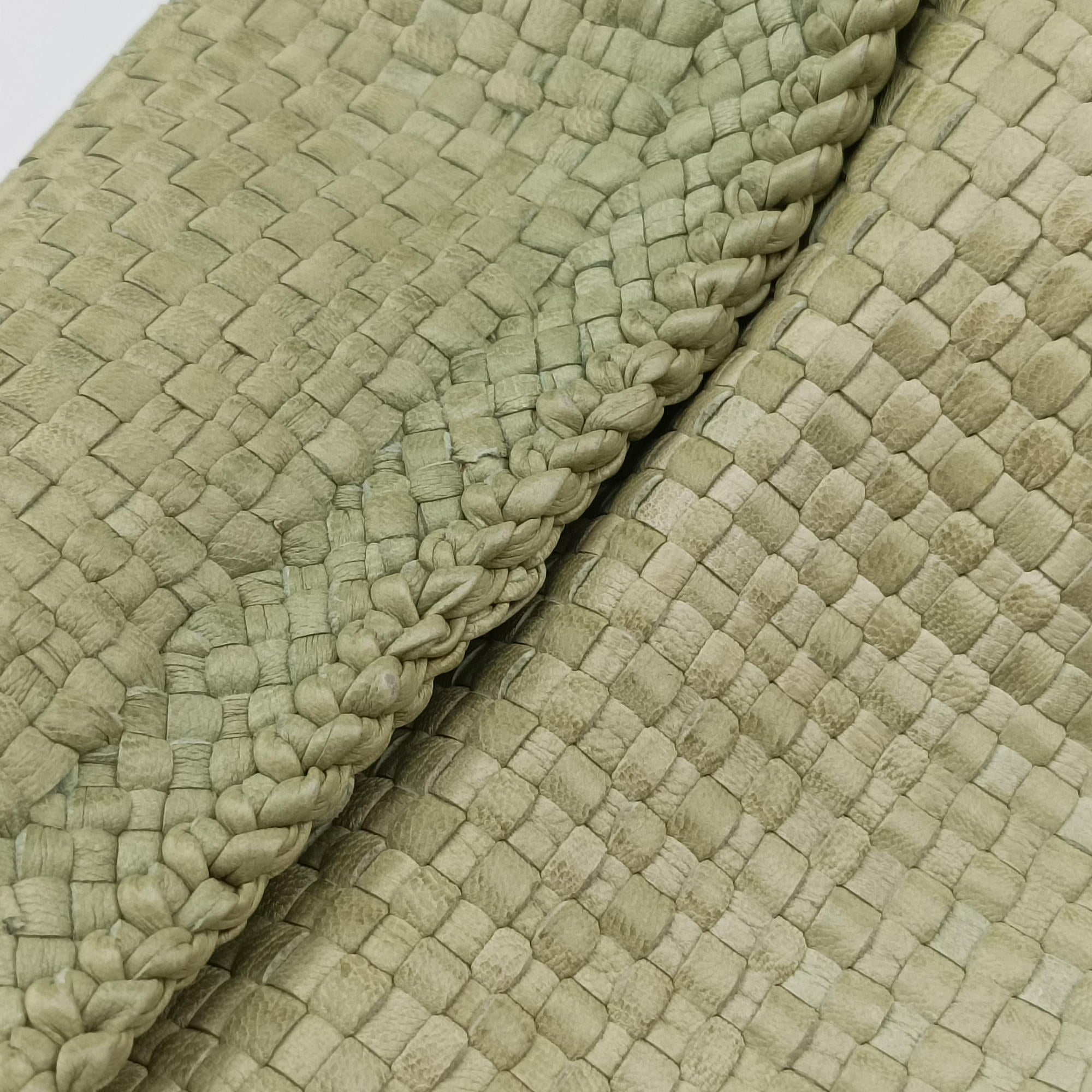 Pre-owned Prada MADRAS Green Leather BN2222 shoulderbag | stylenewstar