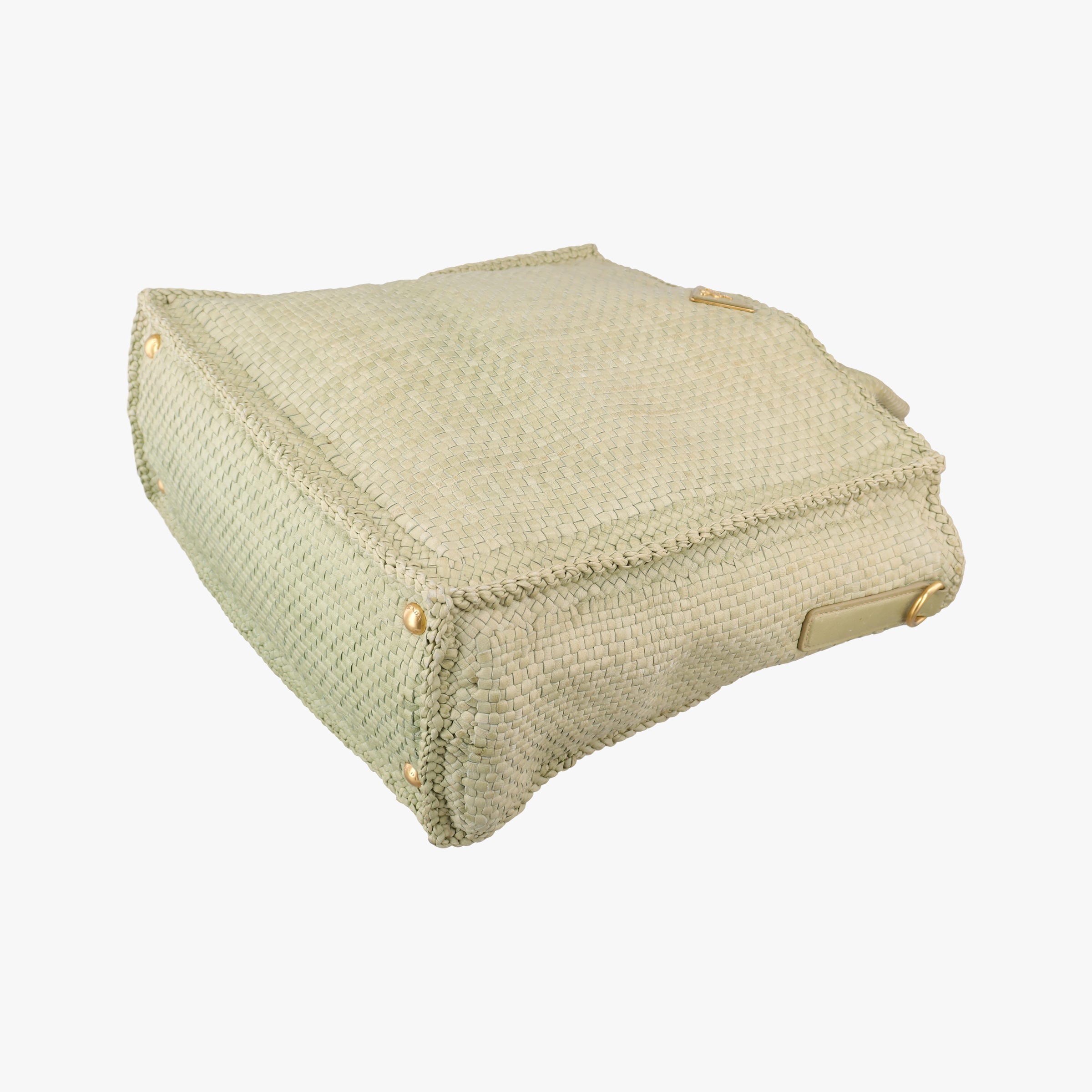 Pre-owned Prada MADRAS Green Leather BN2222 shoulderbag | stylenewstar
