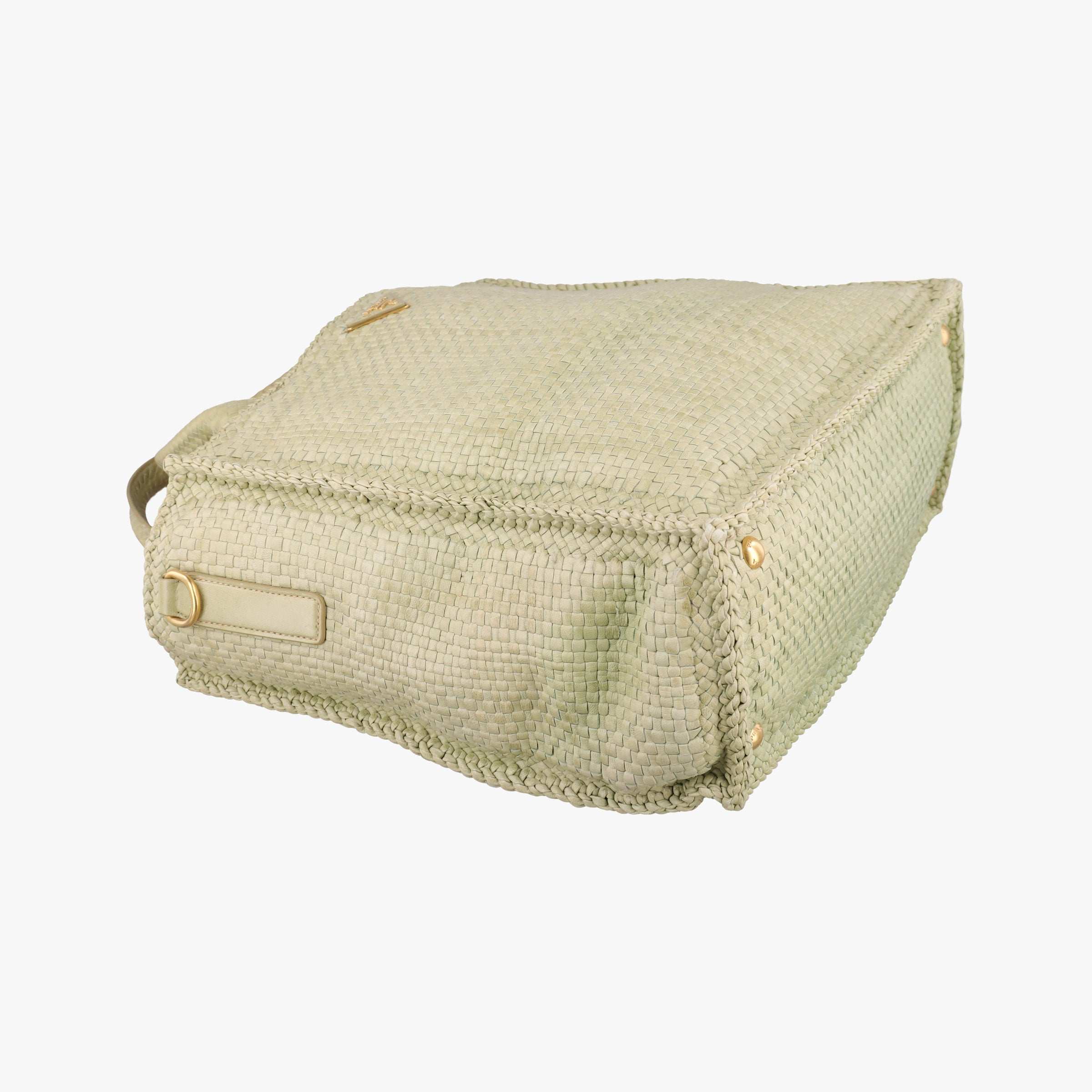 Pre-owned Prada MADRAS Green Leather BN2222 shoulderbag | stylenewstar