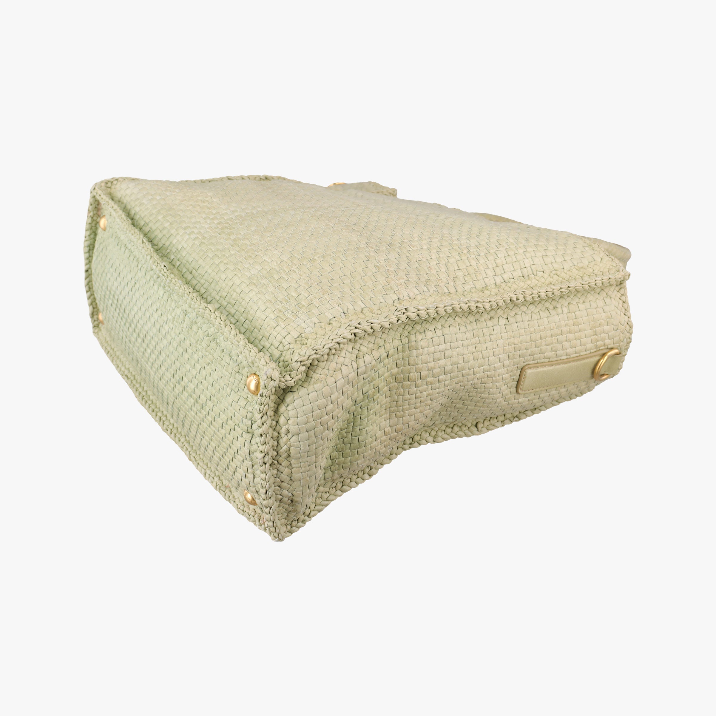 Pre-owned Prada MADRAS Green Leather BN2222 shoulderbag | stylenewstar