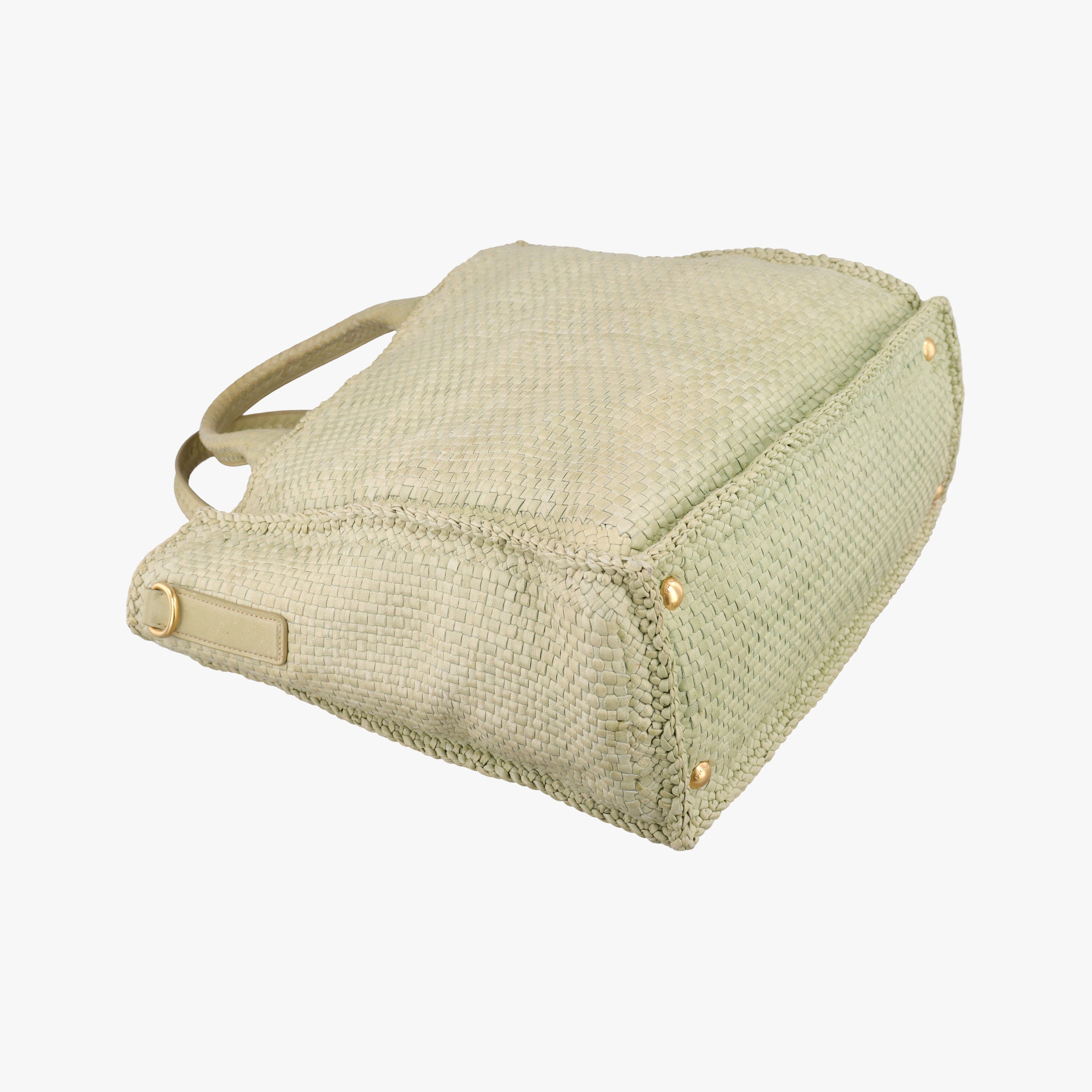 Pre-owned Prada MADRAS Green Leather BN2222 shoulderbag | stylenewstar