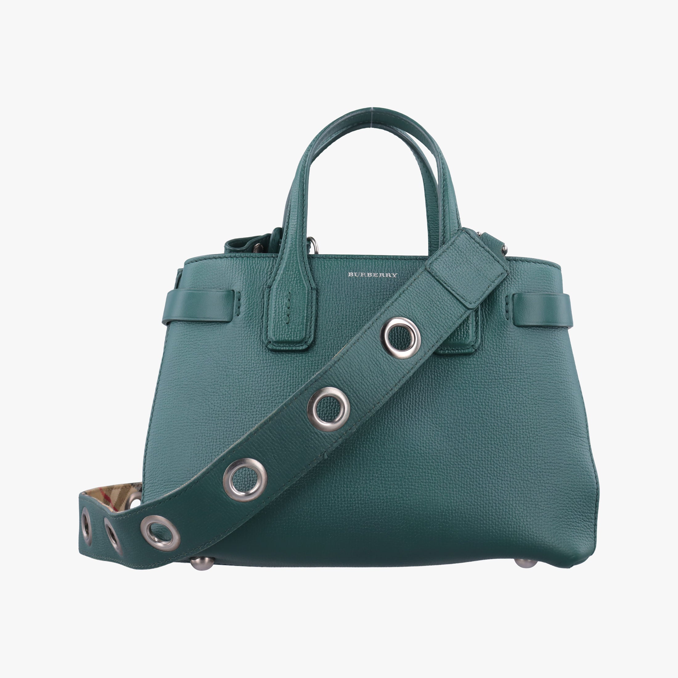 Vintage Burberry banner Green leather  shoulderbag | stylenewstar