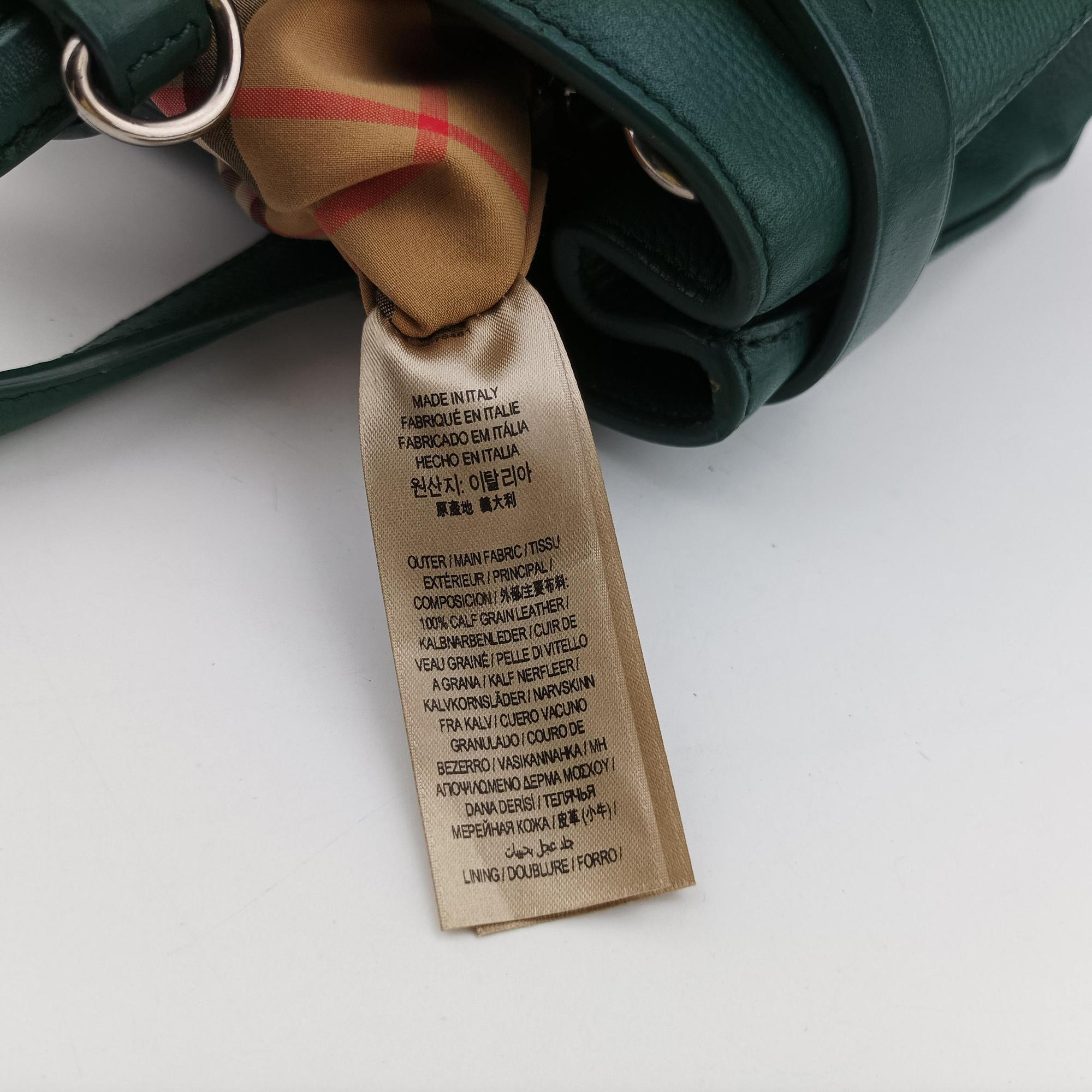 Vintage Burberry banner Green leather  shoulderbag | stylenewstar