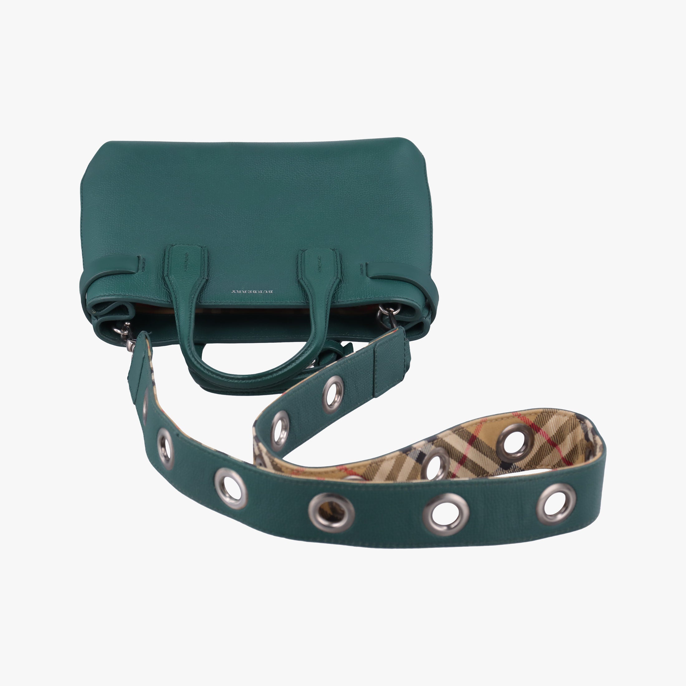 Vintage Burberry banner Green leather  shoulderbag | stylenewstar