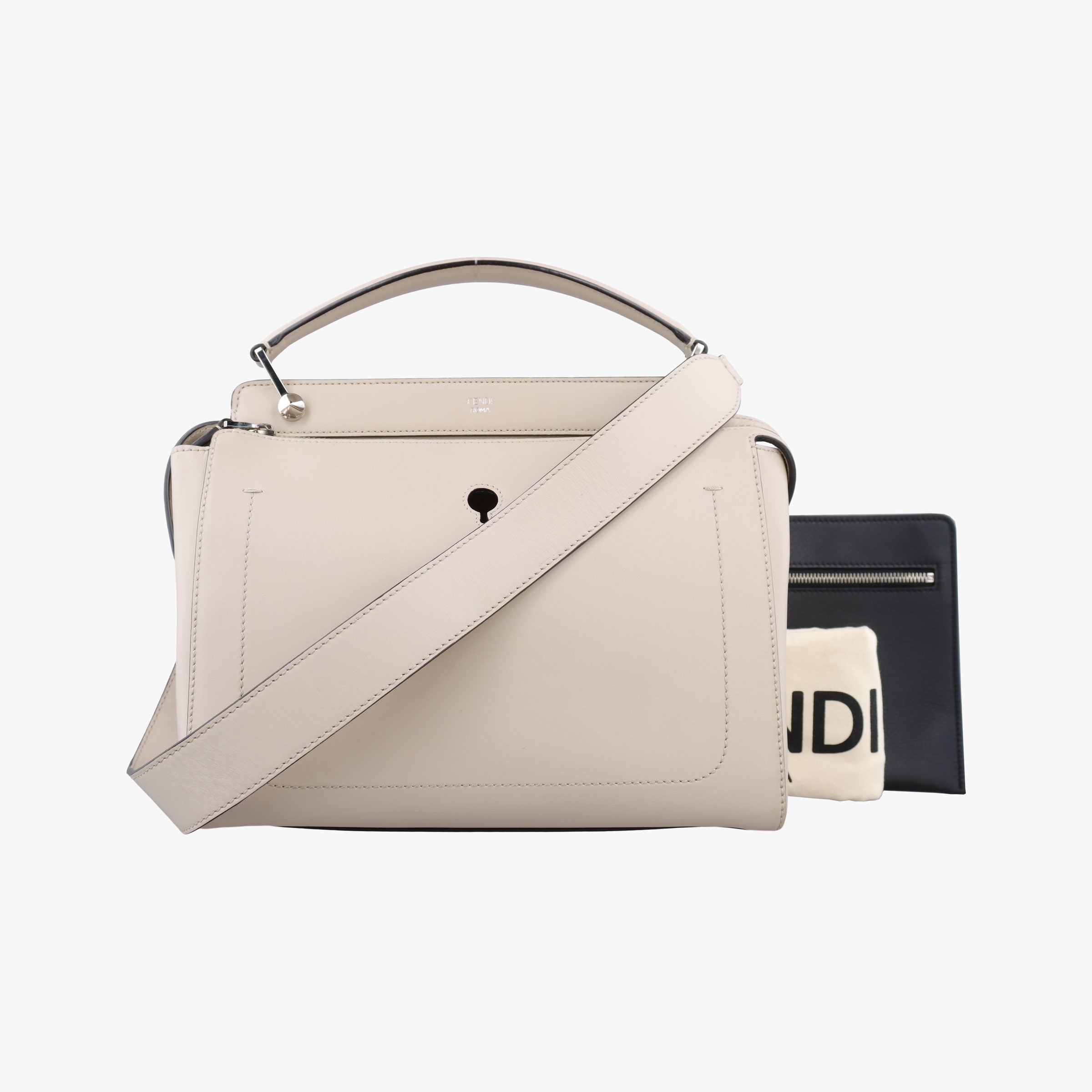 Secondhand Fendi Dotcom Beige Leather 8BN293 shoulderbag | stylenewstar