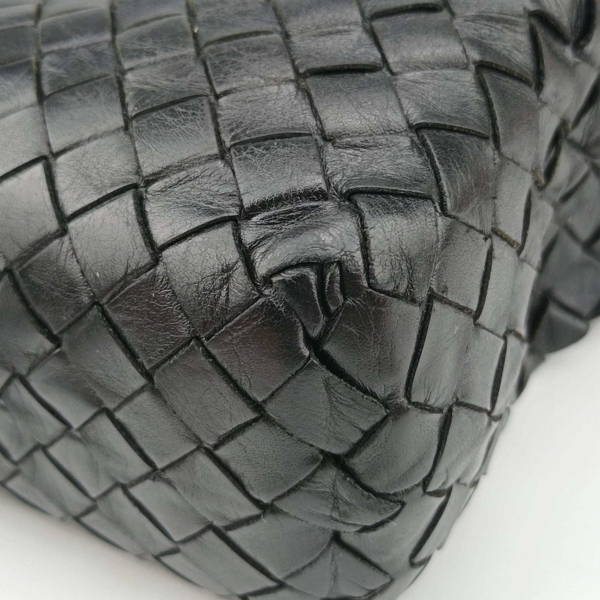 Pre-owned Bottega Veneta Intrecciato Briefcase Black Lambskin  shoulderbag | stylenewstar