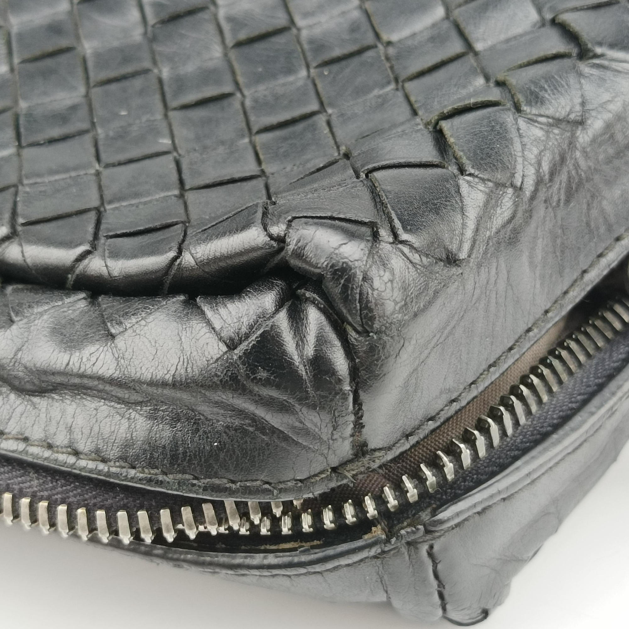 Pre-owned Bottega Veneta Intrecciato Briefcase Black Lambskin  shoulderbag | stylenewstar