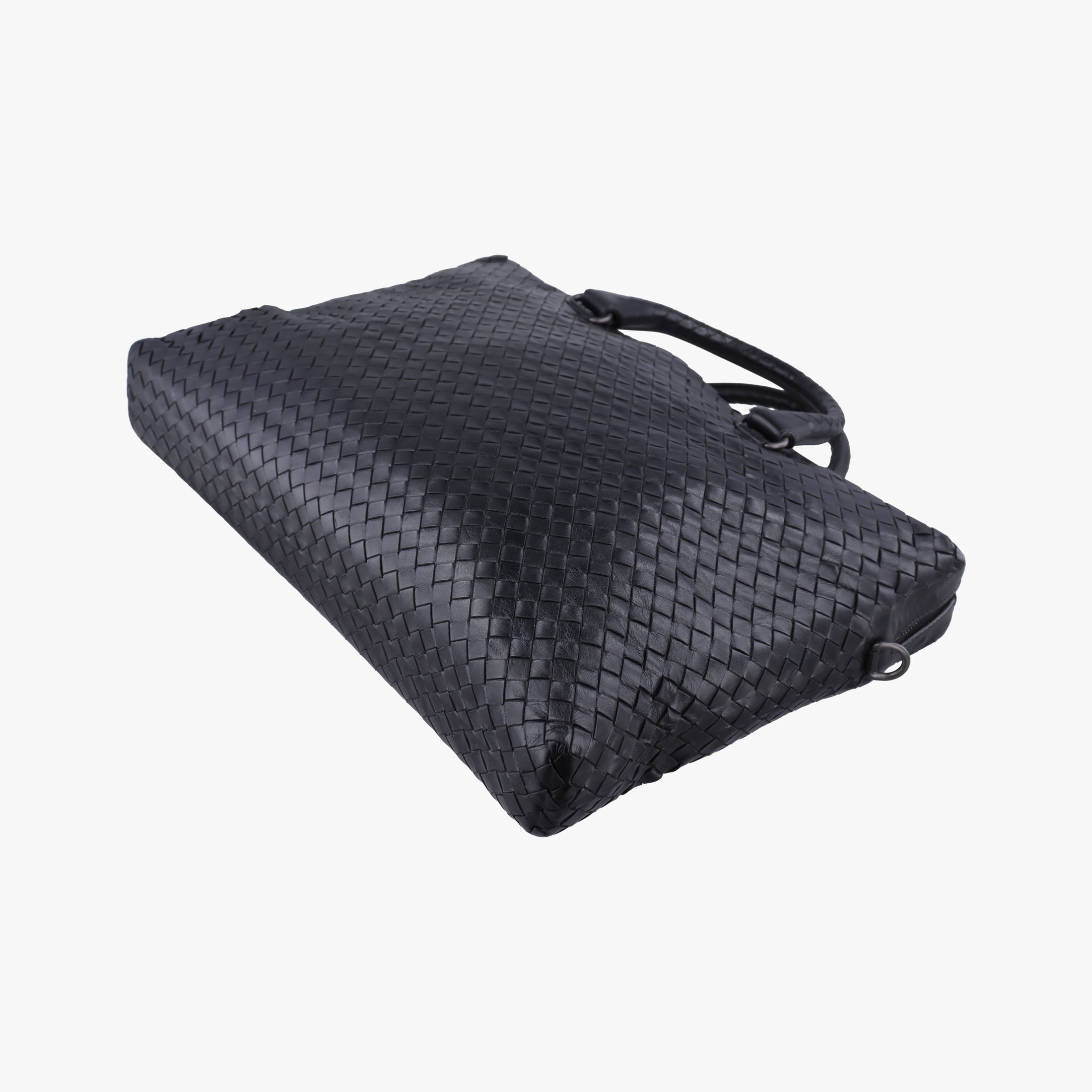 Pre-owned Bottega Veneta Intrecciato Briefcase Black Lambskin  shoulderbag | stylenewstar