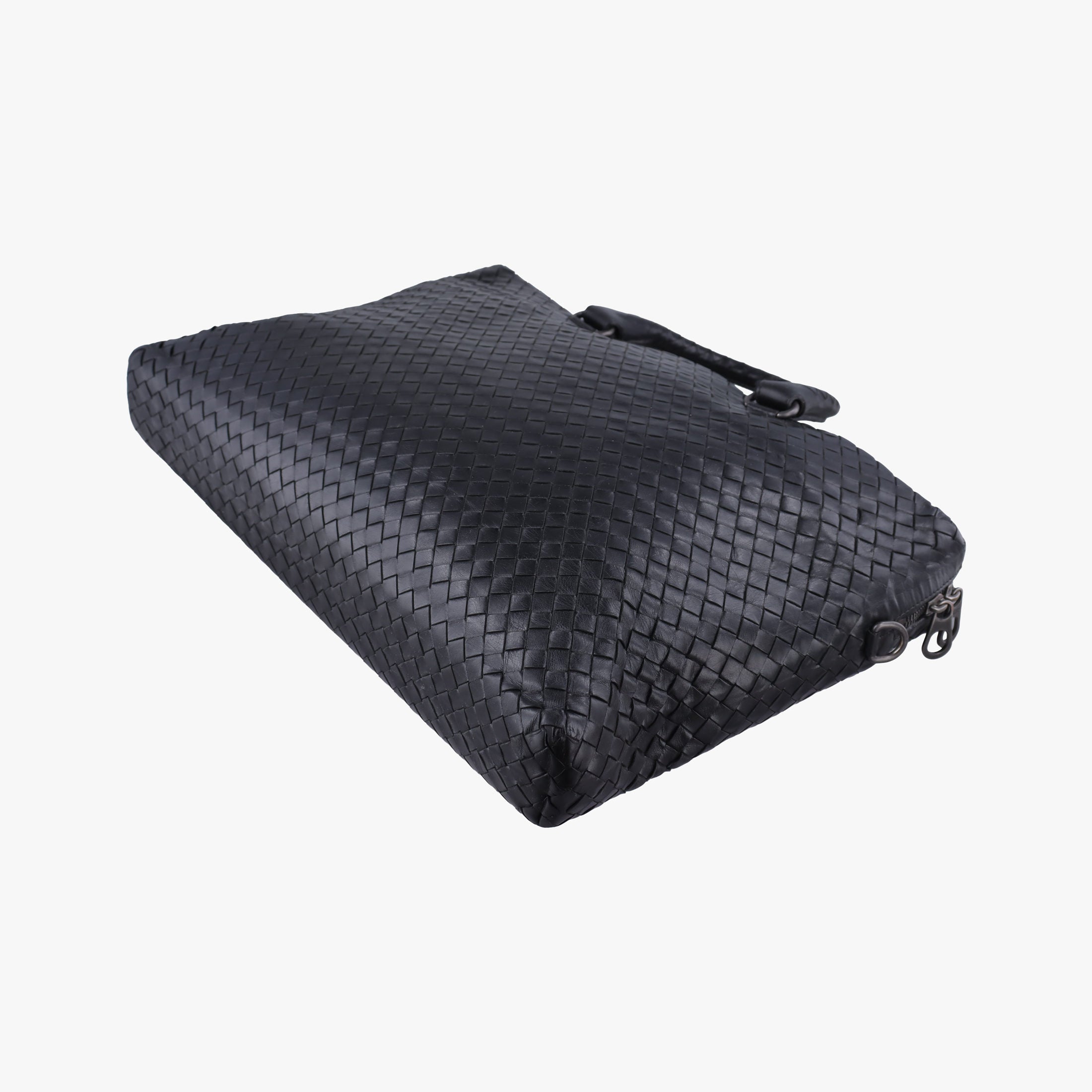 Pre-owned Bottega Veneta Intrecciato Briefcase Black Lambskin  shoulderbag | stylenewstar