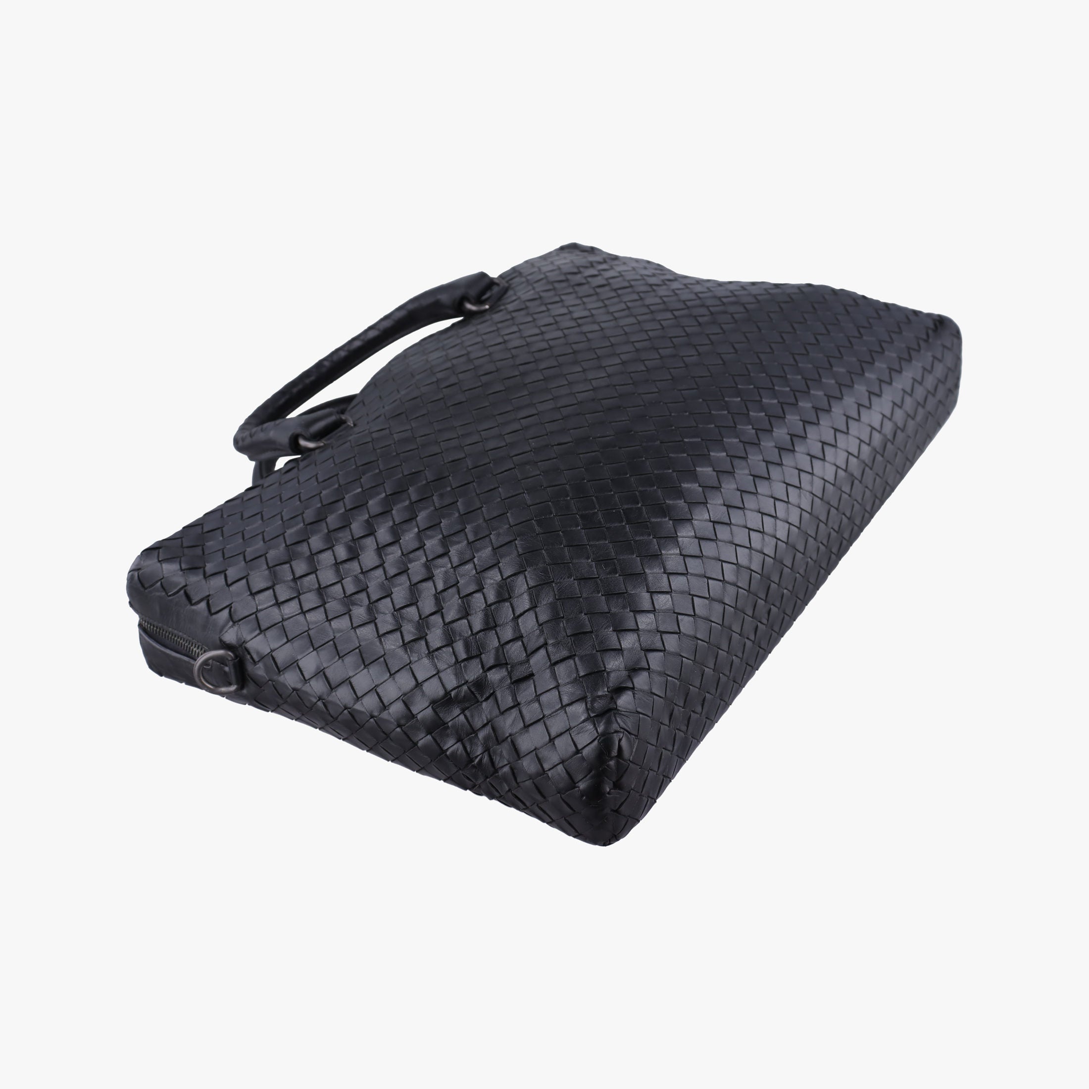 Pre-owned Bottega Veneta Intrecciato Briefcase Black Lambskin  shoulderbag | stylenewstar
