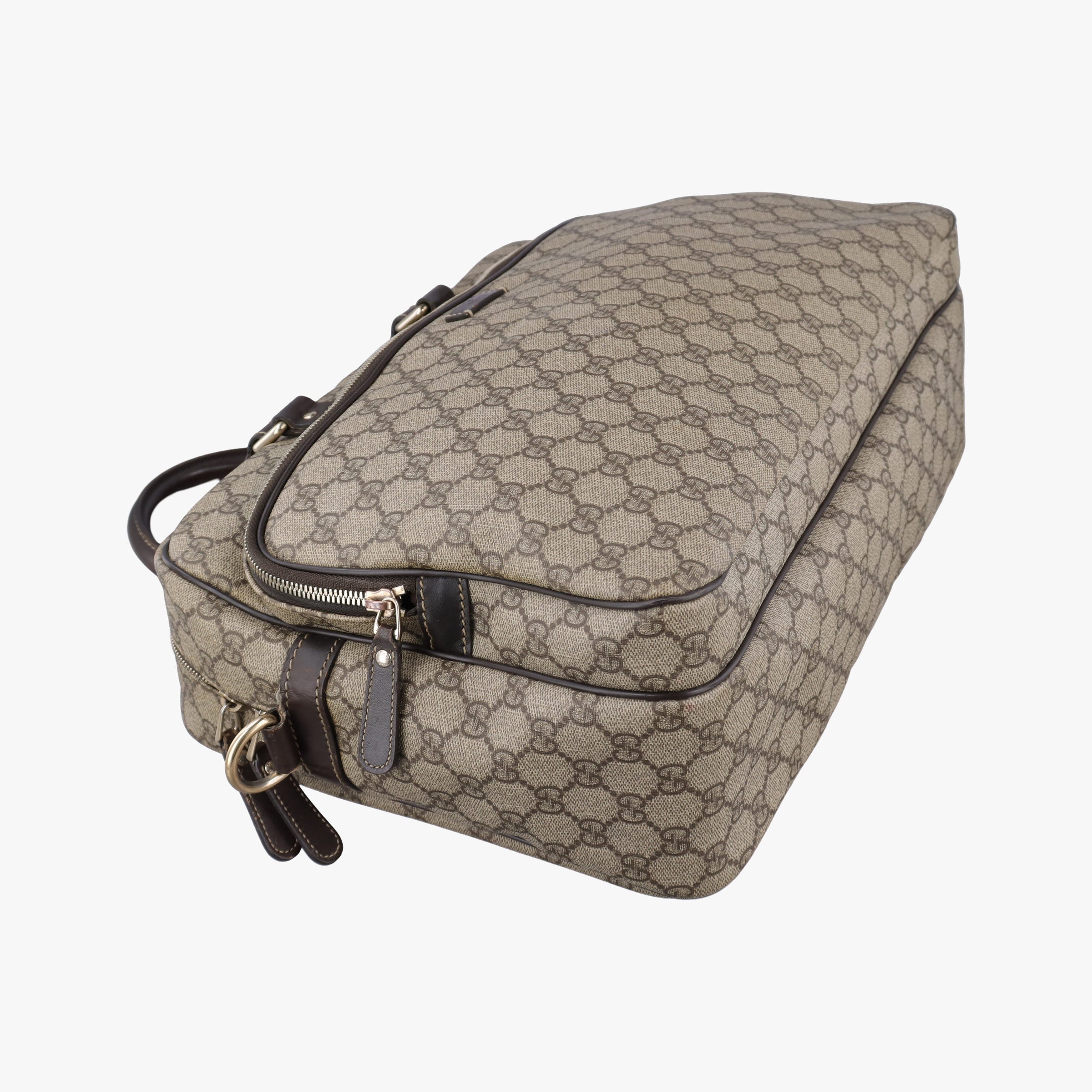 Pre-owned Gucci Business Brown × Beige PVC coated canvas 289892 shoulderbag | stylenewstar