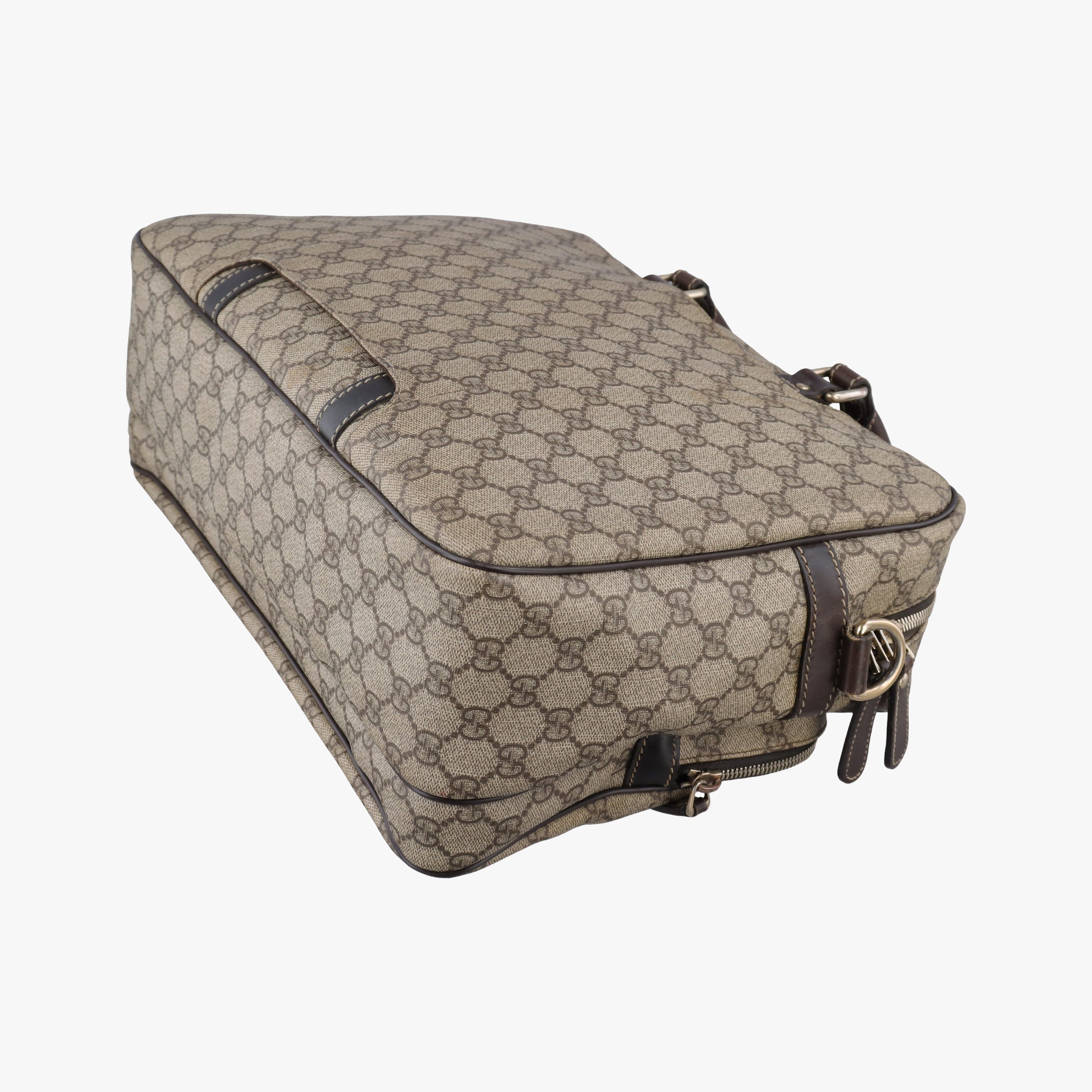 Pre-owned Gucci Business Brown × Beige PVC coated canvas 289892 shoulderbag | stylenewstar